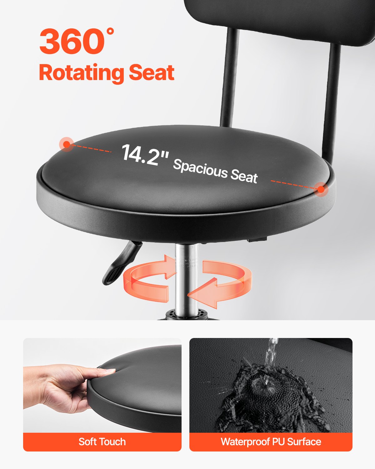 VEVOR Σκαμπό καταστήματος Ρυθμιζόμενο ύψος Γκαράζ Κάθισμα εργασίας 300 λίβρες φορτίο με πλάτη VEVOR Σκαμπό καταστήματος Ρυθμιζόμενο ύψος Γκαράζ Κάθισμα εργασίας 300 λίβρες φορτίο με πλάτη