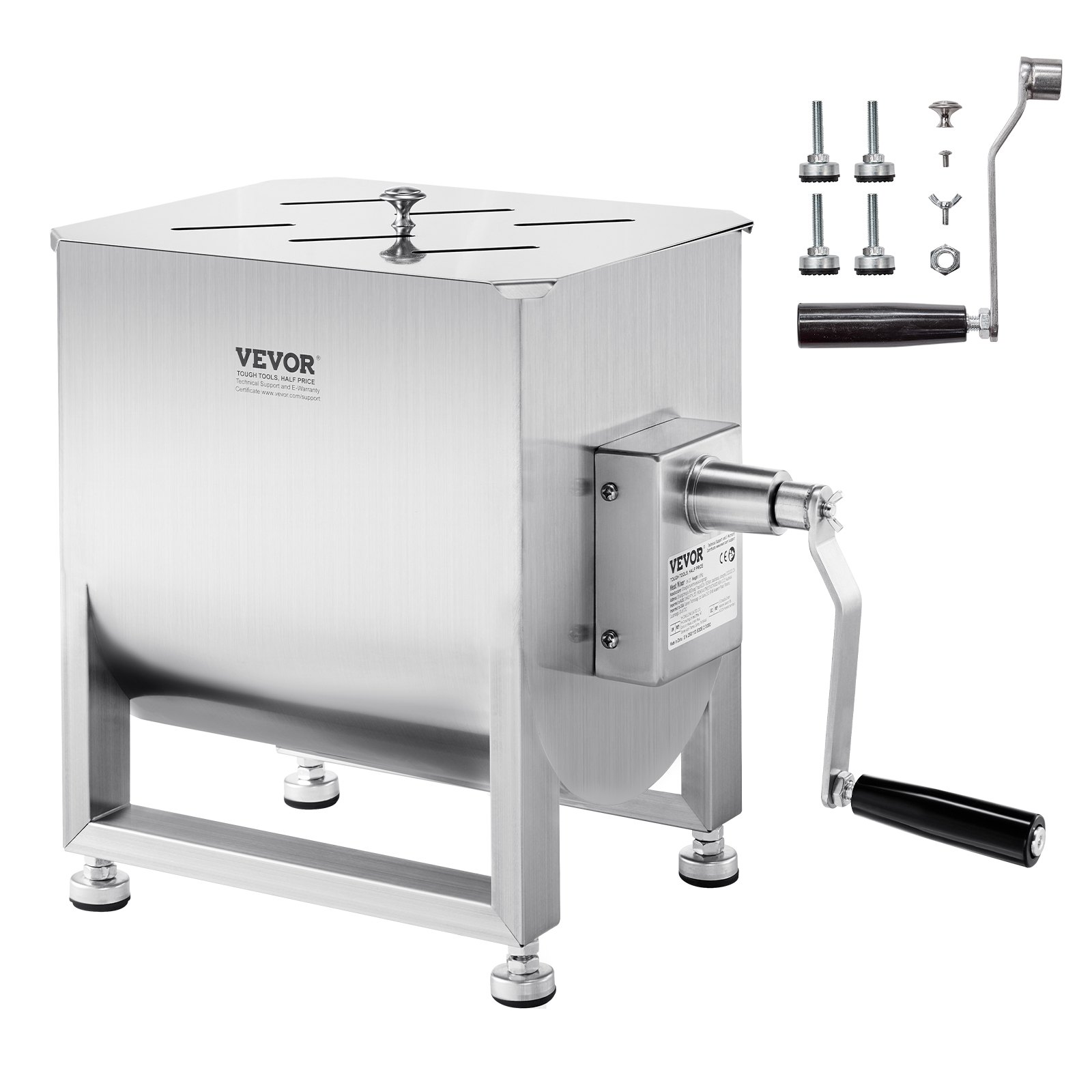 VEVOR Χειροκίνητο Μίξερ Κρέατος 60L με Σταθερή Δεξαμενή Ανάμειξης Μέγιστο 60LB για Μίξερ Κρέατος και Λουκάνικου VEVOR Χειροκίνητο Μίξερ Κρέατος 60L με Σταθερή Δεξαμενή Ανάμειξης Μέγιστο 60LB για Μίξερ Κρέατος και Λουκάνικου