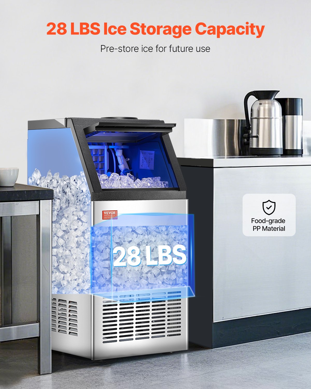 VEVOR Commercial Ice Maker Ανεξάρτητη Μηχανή Ντουλάπας 80lbs/24H 36 Ice Cubes VEVOR Commercial Ice Maker Ανεξάρτητη Μηχανή Ντουλάπας 80lbs/24H 36 Ice Cubes