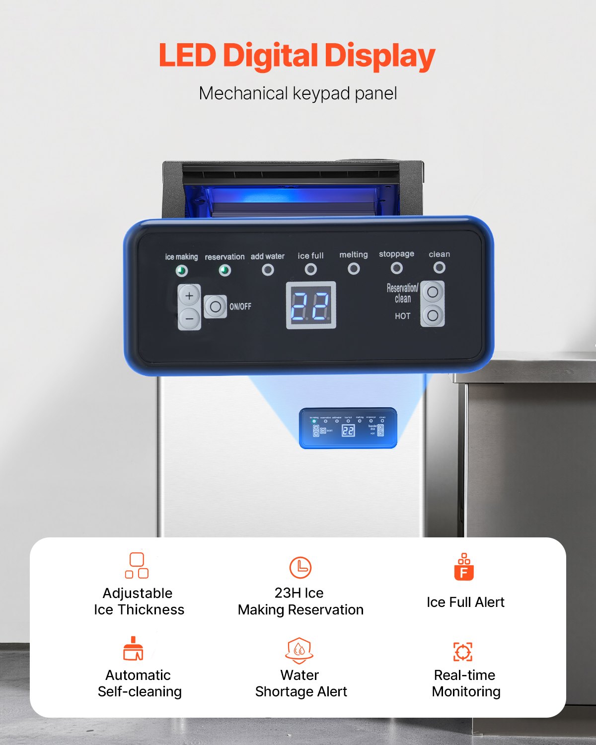 VEVOR Commercial Ice Maker Ανεξάρτητη Μηχανή Ντουλάπας 80lbs/24H 36 Ice Cubes VEVOR Commercial Ice Maker Ανεξάρτητη Μηχανή Ντουλάπας 80lbs/24H 36 Ice Cubes