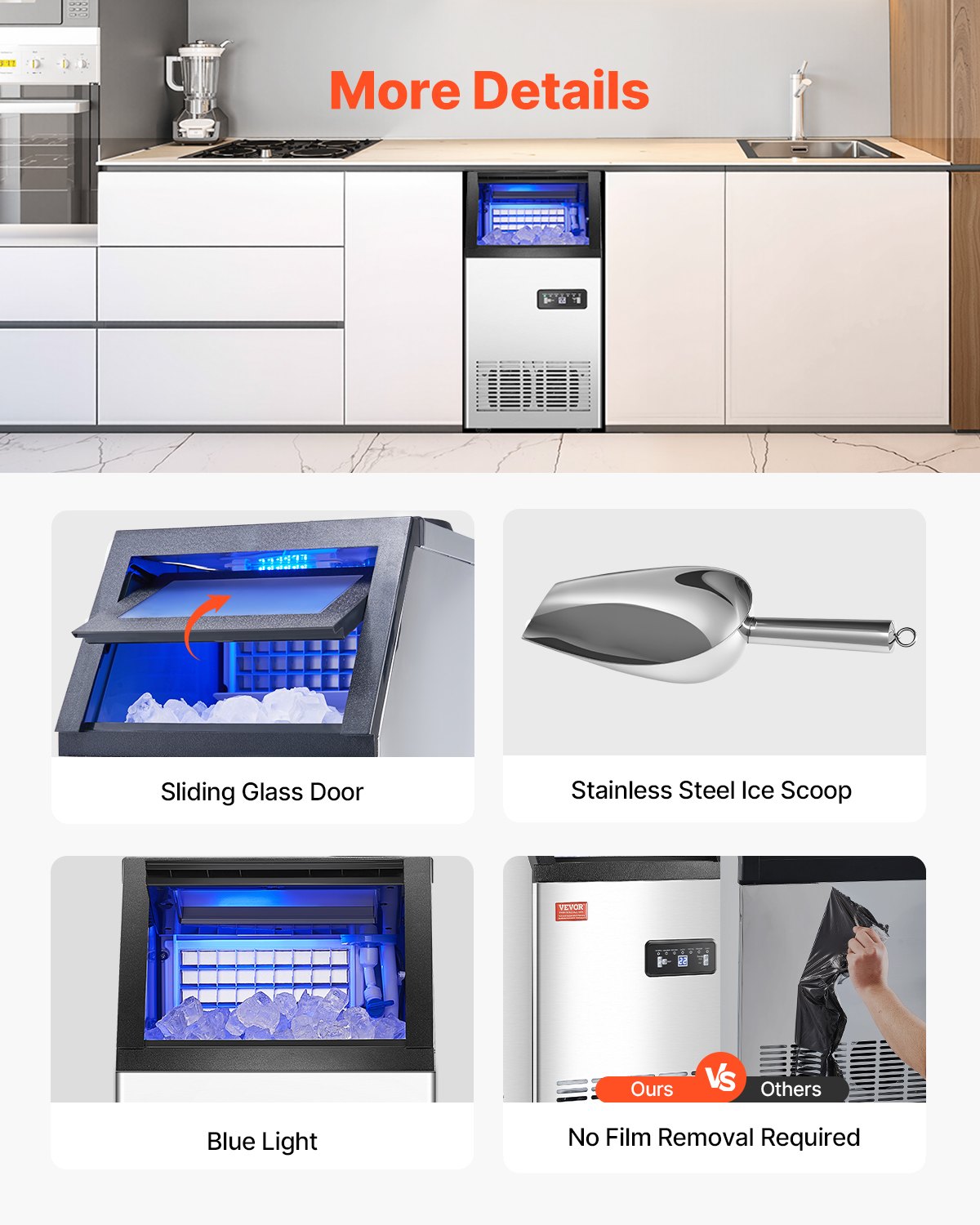 VEVOR Commercial Ice Maker Ανεξάρτητη Μηχανή Ντουλάπας 80lbs/24H 36 Ice Cubes VEVOR Commercial Ice Maker Ανεξάρτητη Μηχανή Ντουλάπας 80lbs/24H 36 Ice Cubes