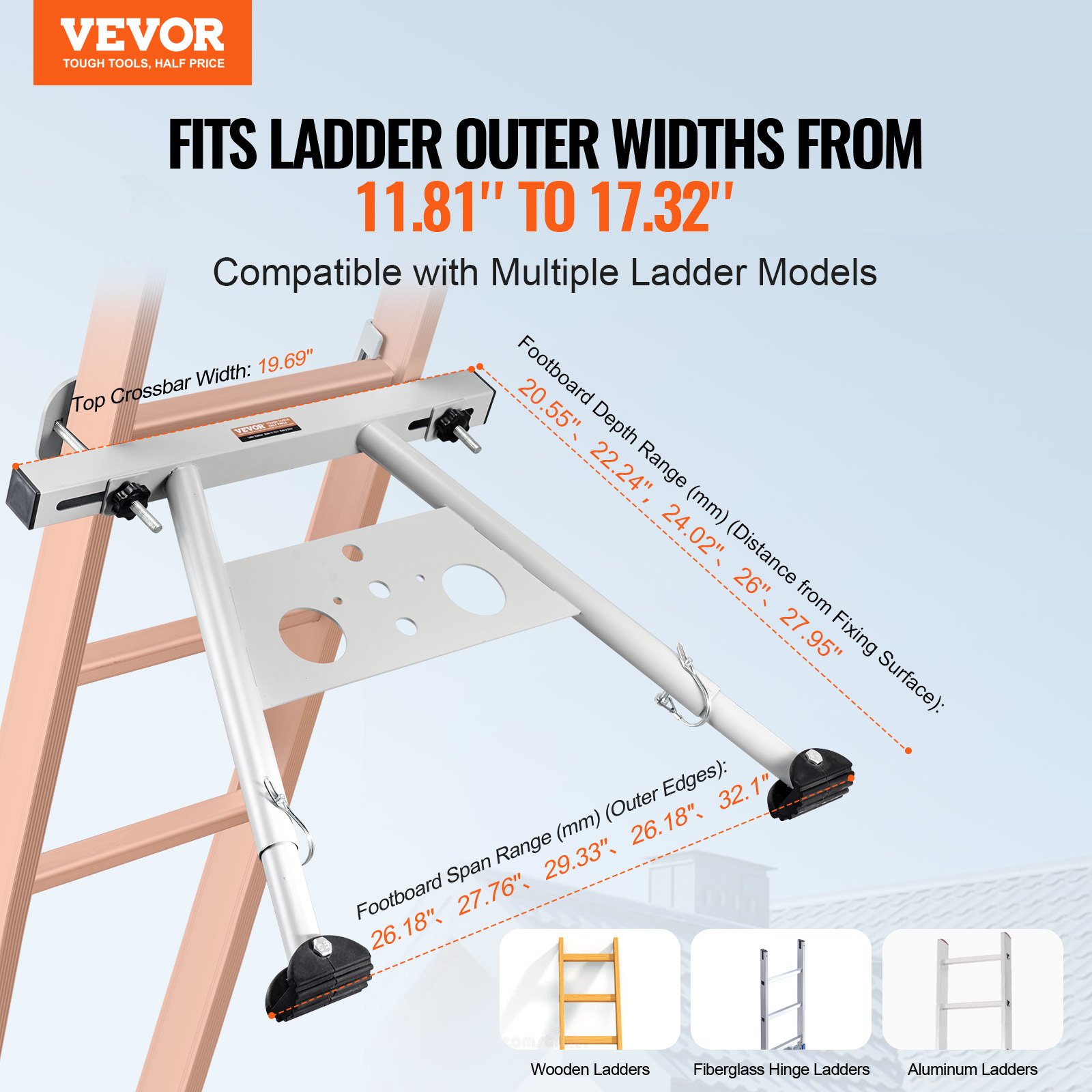 Αξεσουάρ βαρέως τύπου VEVOR Ladder Stabilizer Adjustable Feet Extension Standoff Αξεσουάρ βαρέως τύπου VEVOR Ladder Stabilizer Adjustable Feet Extension Standoff