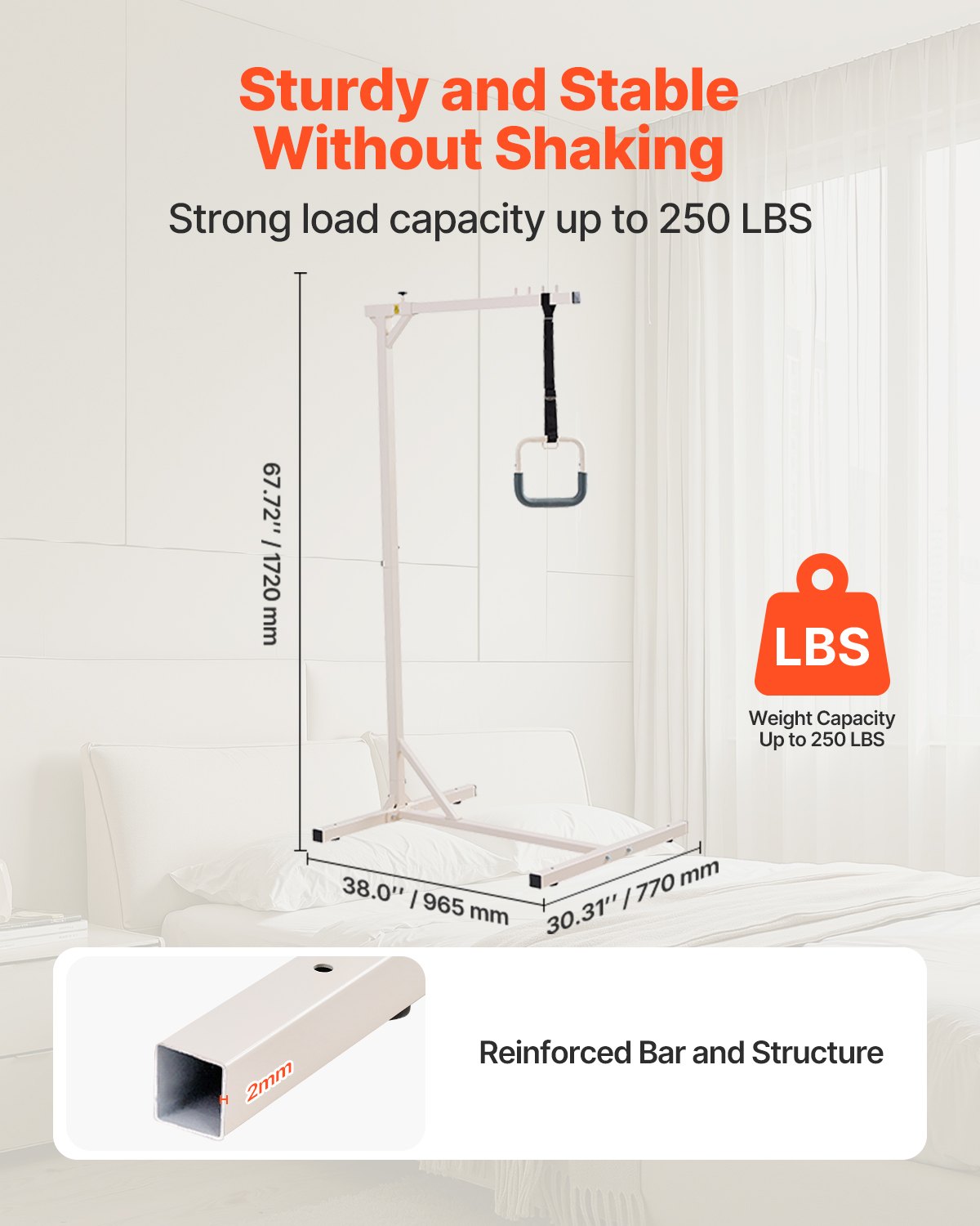 Τραπεζοειδής Μπάρα VEVOR για Κινητικότητα Κρεβατιού, Χωρητικότητα 250 LBS, Ελεύθερη Τραπεζοειδής Μπάρα Τραπεζοειδής Μπάρα VEVOR για Κινητικότητα Κρεβατιού, Χωρητικότητα 250 LBS, Ελεύθερη Τραπεζοειδής Μπάρα