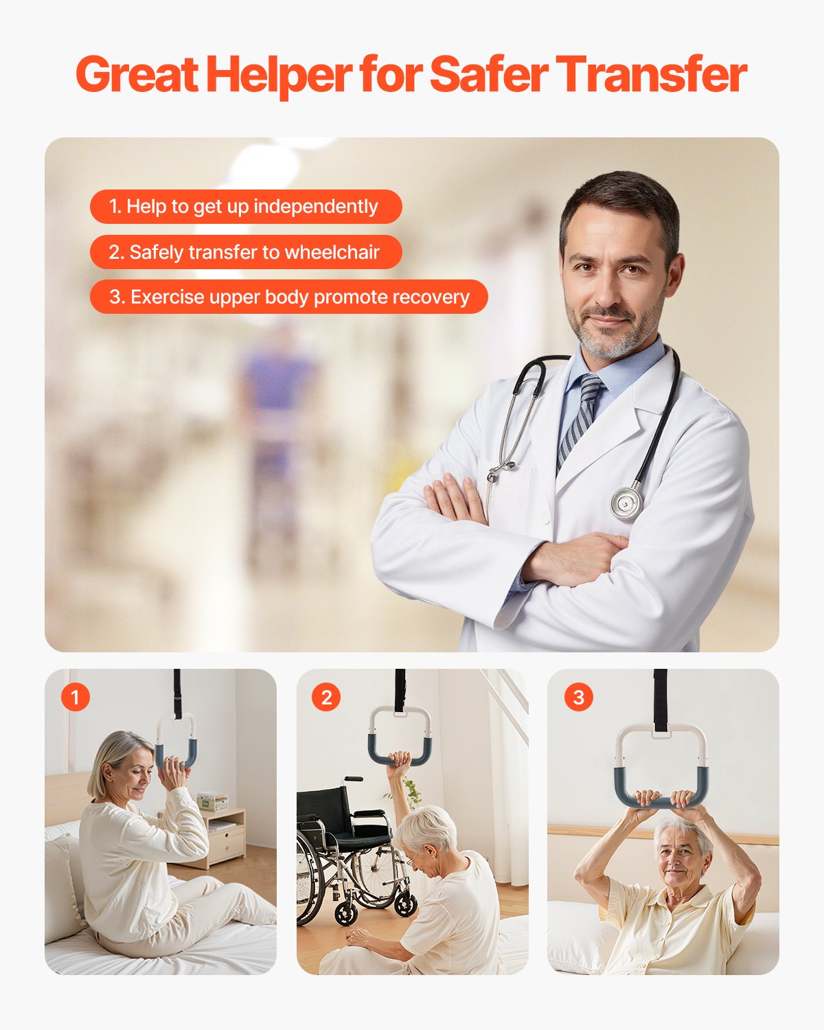 Τραπεζοειδής Μπάρα VEVOR για Κινητικότητα Κρεβατιού, Χωρητικότητα 250 LBS, Ελεύθερη Τραπεζοειδής Μπάρα Τραπεζοειδής Μπάρα VEVOR για Κινητικότητα Κρεβατιού, Χωρητικότητα 250 LBS, Ελεύθερη Τραπεζοειδής Μπάρα