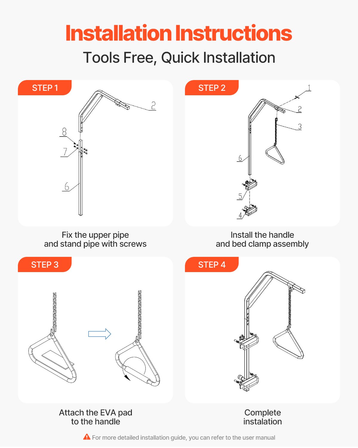 Τραπέζιο VEVOR για κινητικότητα κρεβατιού 250LBS με σφιγκτήρες και μεταλλική αλυσίδα Τραπέζιο VEVOR για κινητικότητα κρεβατιού 250LBS με σφιγκτήρες και μεταλλική αλυσίδα