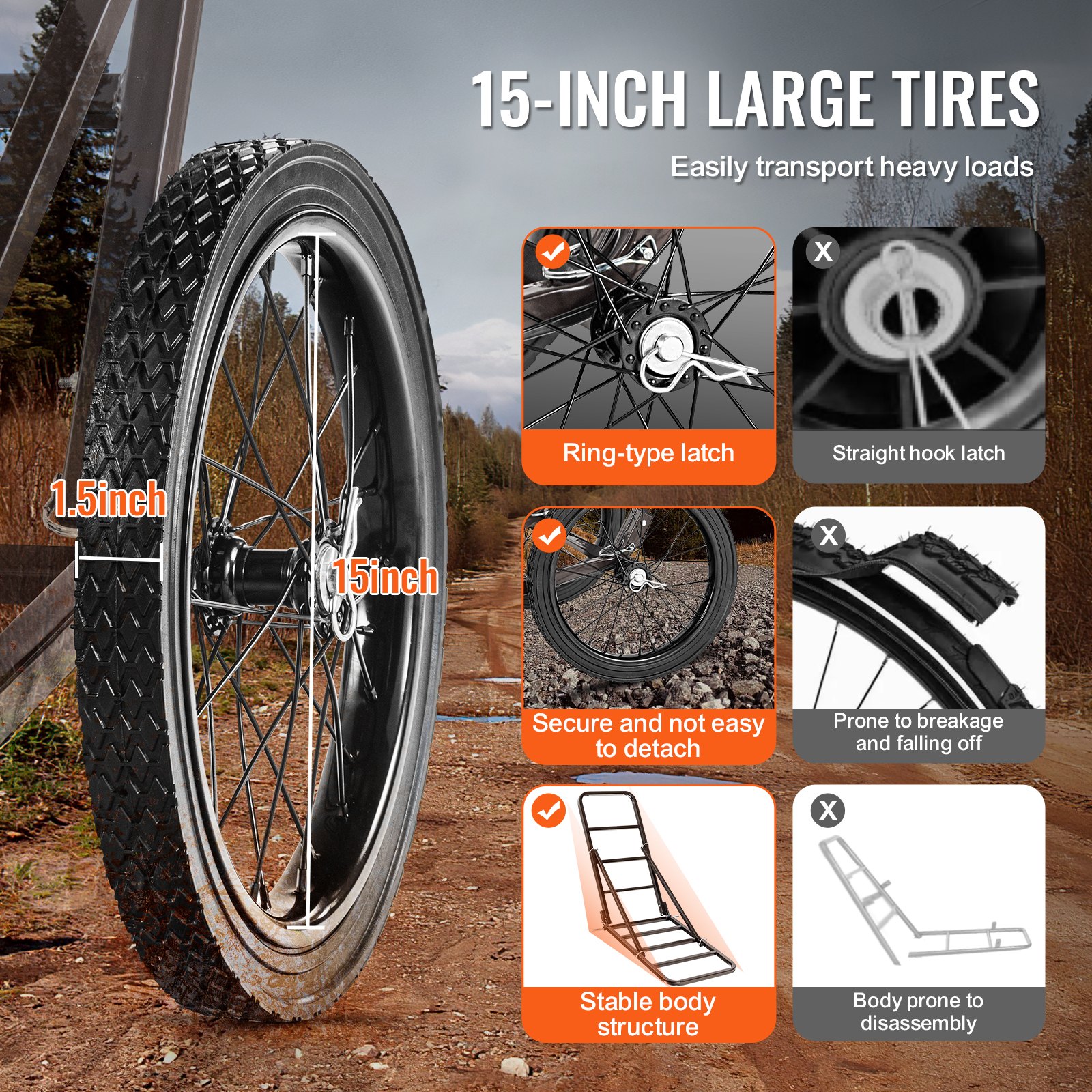 VEVOR Folding Deer Cart Game Hauler Utility Gear Dolly 300 LBS Capacity VEVOR Folding Deer Cart Game Hauler Utility Gear Dolly 300 LBS Capacity