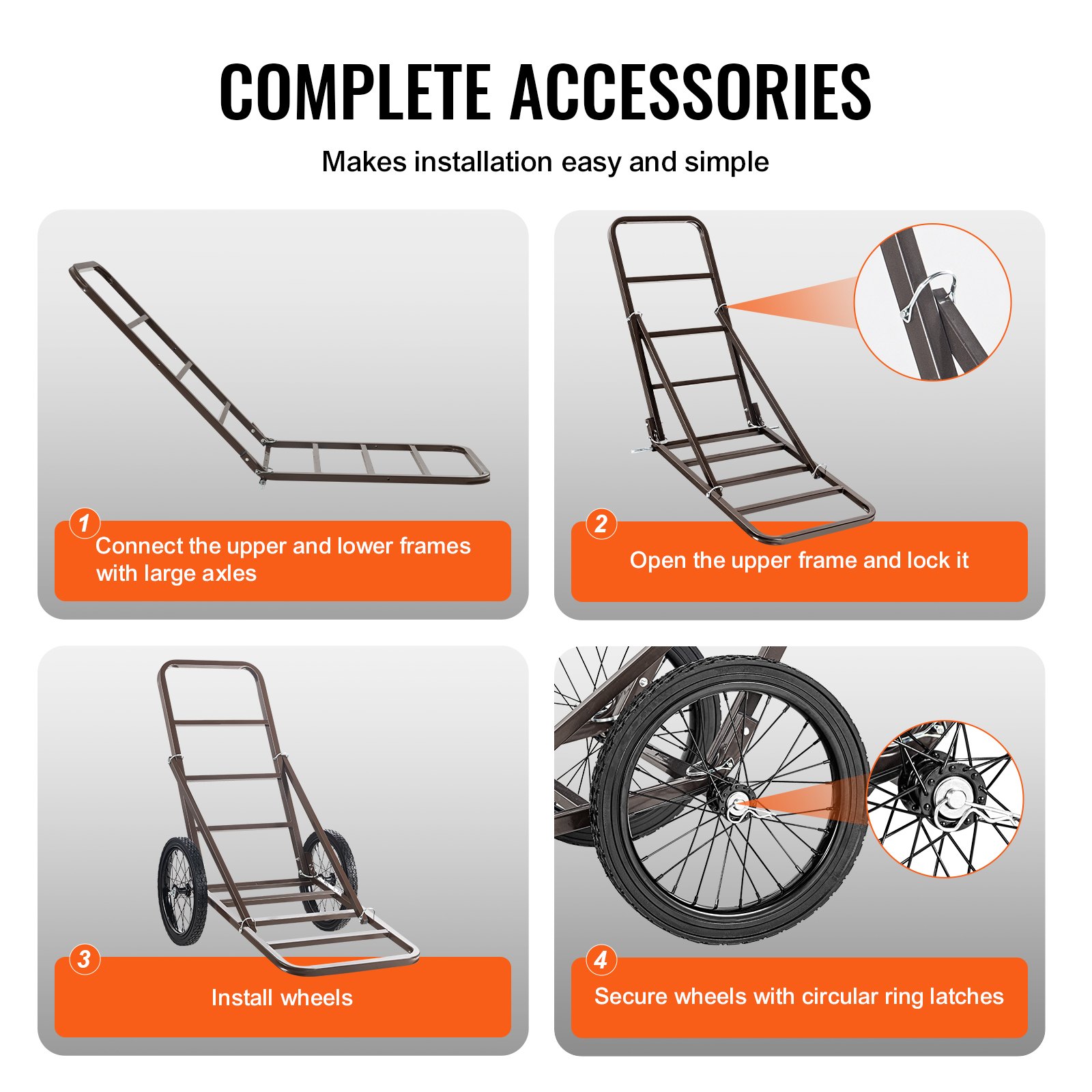 VEVOR Folding Deer Cart Game Hauler Utility Gear Dolly 300 LBS Capacity VEVOR Folding Deer Cart Game Hauler Utility Gear Dolly 300 LBS Capacity