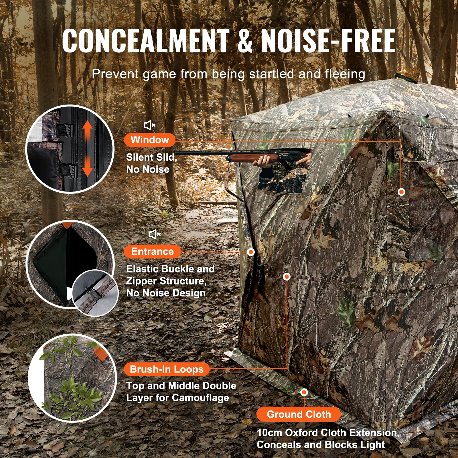 VEVOR Hunting Blind 270° See Through Ground Blind 3 Windows Mesh για 2-3 άτομα VEVOR Hunting Blind 270° See Through Ground Blind 3 Windows Mesh για 2-3 άτομα