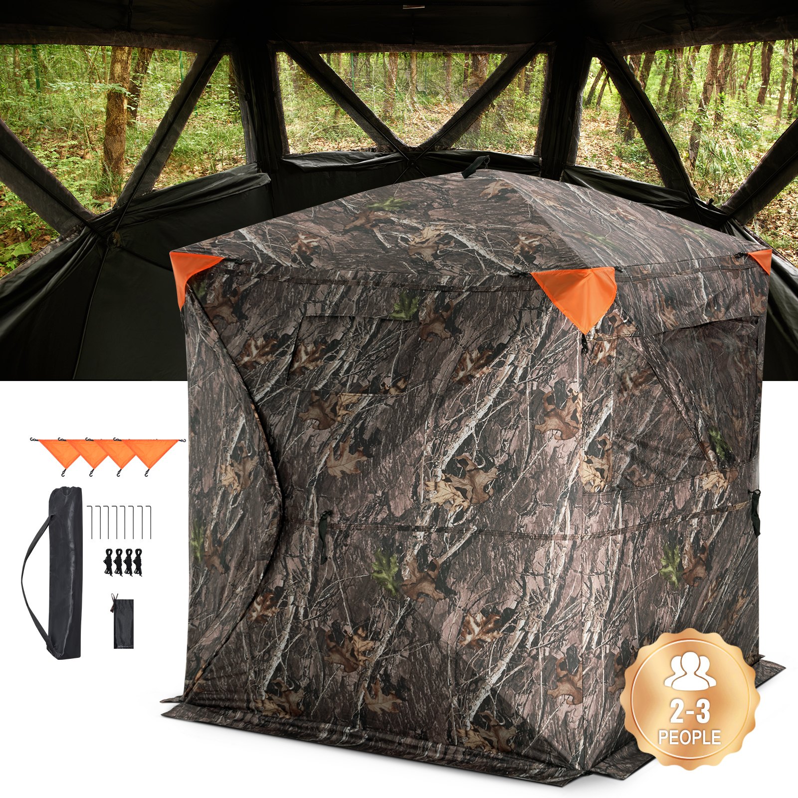 VEVOR Hunting Blind 270° See Through Ground Blind 3 Windows Mesh για 2-3 άτομα VEVOR Hunting Blind 270° See Through Ground Blind 3 Windows Mesh για 2-3 άτομα