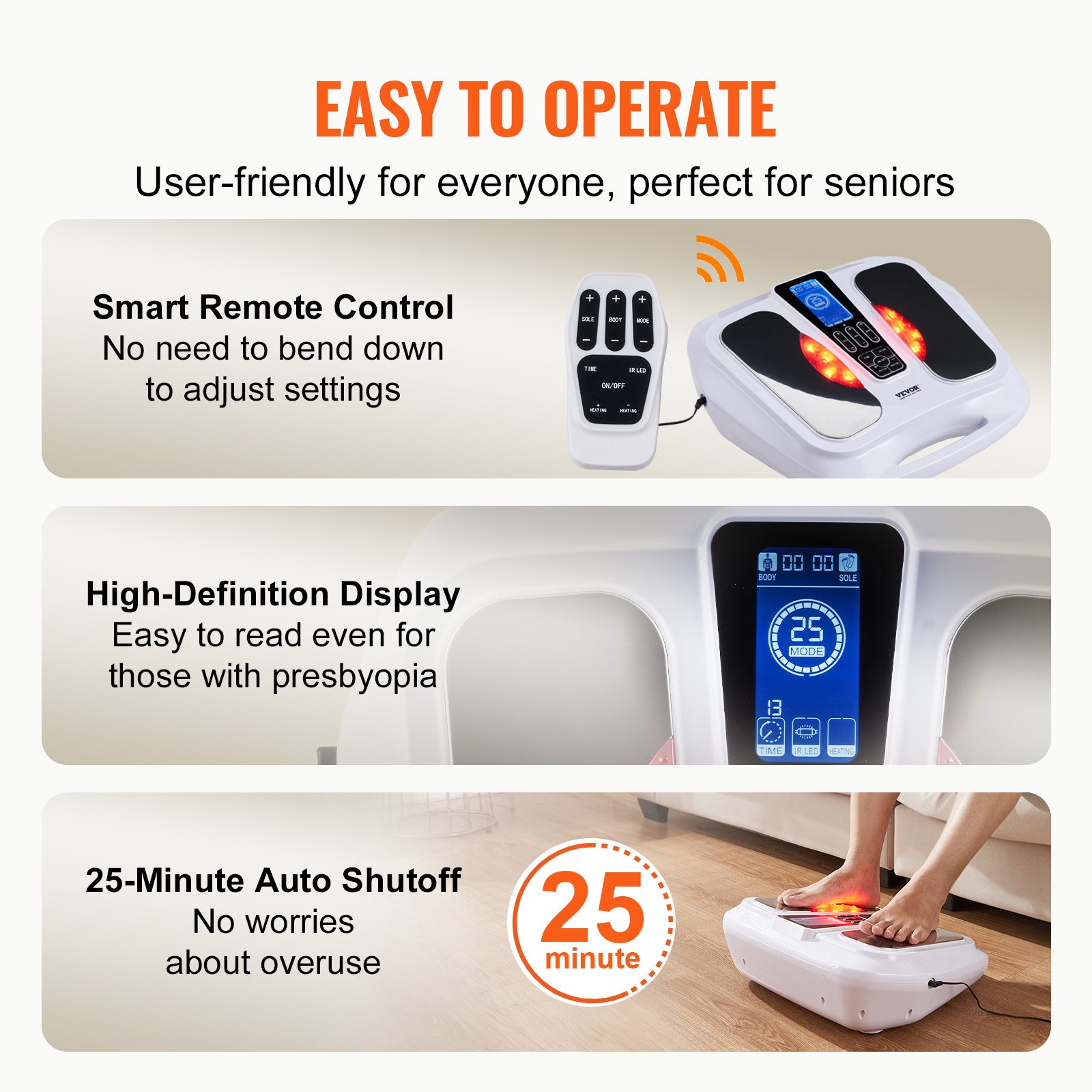 VEVOR Foot Circulation Stimulator με Heat EMS & TENS Foot Neuropathy Massager VEVOR Foot Circulation Stimulator με Heat EMS & TENS Foot Neuropathy Massager