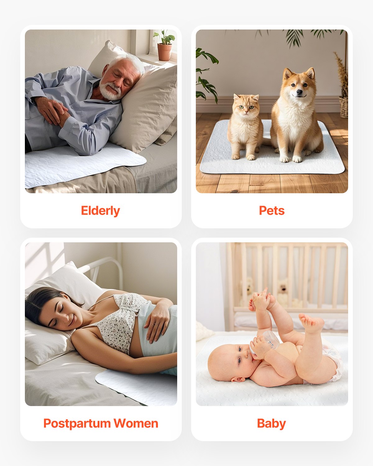 VEVOR Πλενόμενα κάτω μαξιλάρια 34" x 36" Επιθέματα ακράτειας 10-συσκευασίας Επιθέματα ενούρησης κρεβατιού VEVOR Πλενόμενα κάτω μαξιλάρια 34" x 36" Επιθέματα ακράτειας 10-συσκευασίας Επιθέματα ενούρησης κρεβατιού