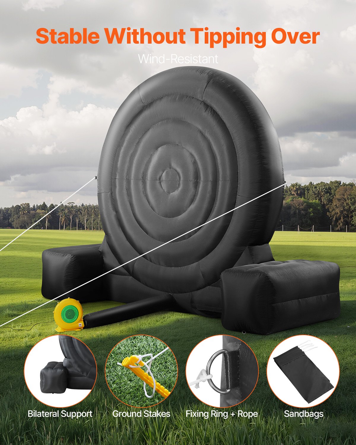 Φουσκωτό βελάκι ποδοσφαίρου VEVOR ύψους πάνω από 8 πόδια με 9 μπάλες κλωτσιών και αντλία αέρα Φουσκωτό βελάκι ποδοσφαίρου VEVOR ύψους πάνω από 8 πόδια με 9 μπάλες κλωτσιών και αντλία αέρα