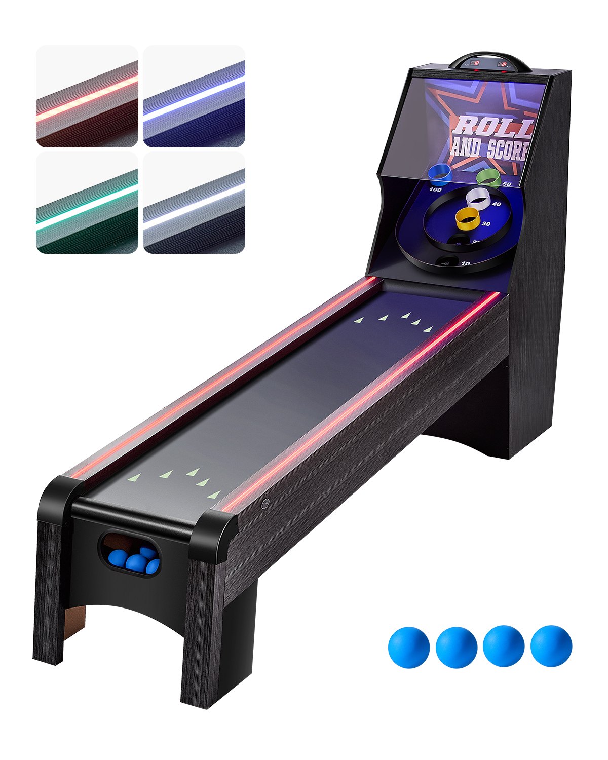 VEVOR 9 ft Roll & Score Arcade Τραπέζι παιχνιδιών Ηλεκτρονικός σκόρερ Αίθουσα παιχνιδιών 4 μπάλες VEVOR 9 ft Roll & Score Arcade Τραπέζι παιχνιδιών Ηλεκτρονικός σκόρερ Αίθουσα παιχνιδιών 4 μπάλες