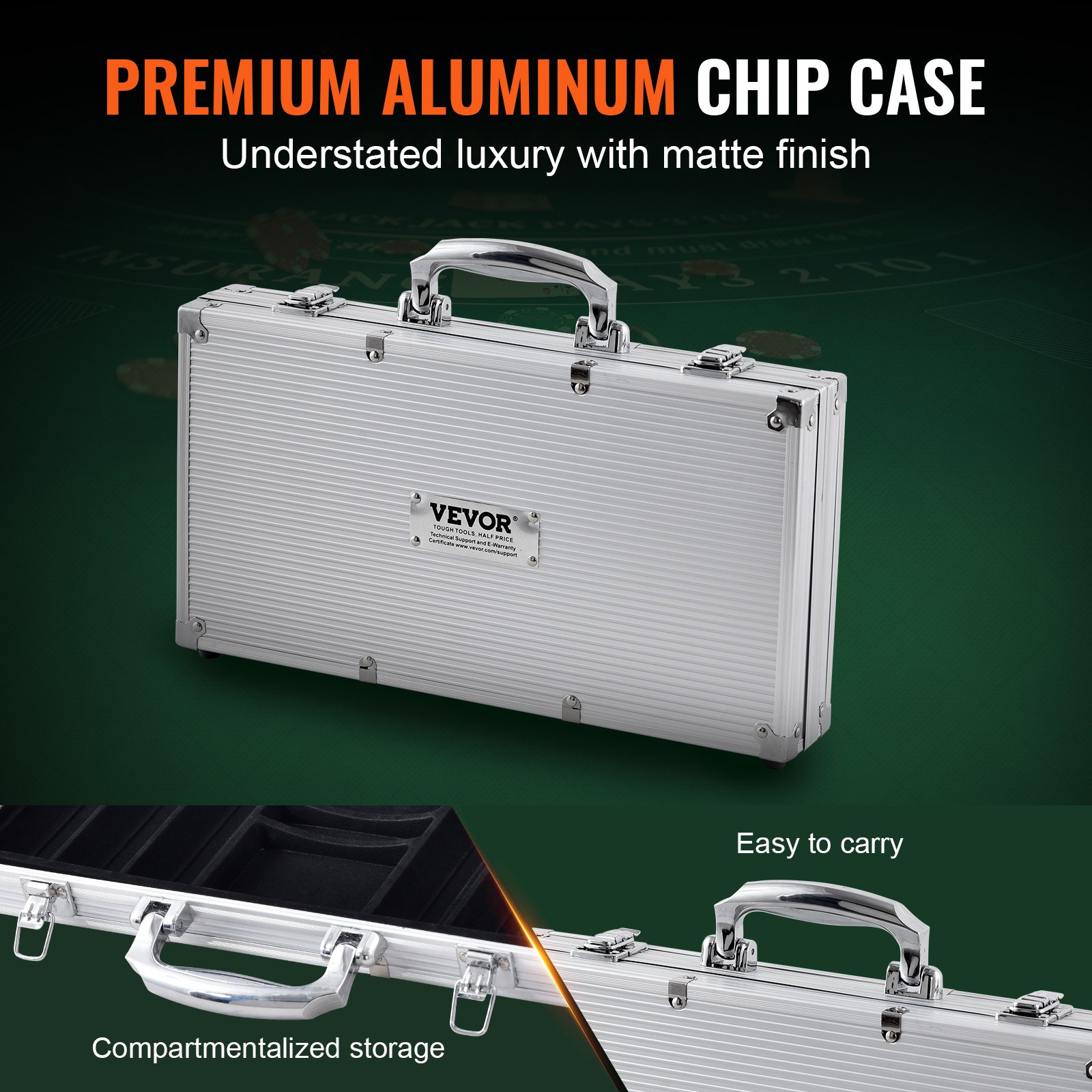 Σετ τσιπ πόκερ VEVOR, σετ πόκερ 300 τεμαχίων, πλήρες σετ παιχνιδιών πόκερ με θήκη μεταφοράς από αλουμίνιο, μάρκες καζίνο 11,5 γραμμαρίων, κάρτες, κουμπιά και ζάρια, για Texas Hold'em, Μπλάκτζακ, Τυχερά παιχνίδια Σετ τσιπ πόκερ VEVOR, σετ πόκερ 300 τεμαχίων, πλήρες σετ παιχνιδιών πόκερ με θήκη μεταφοράς από αλουμίνιο, μάρκες καζίνο 11,5 γραμμαρίων, κάρτες, κουμπιά και ζάρια, για Texas Hold'em, Μπλάκτζακ, Τυχερά παιχνίδια