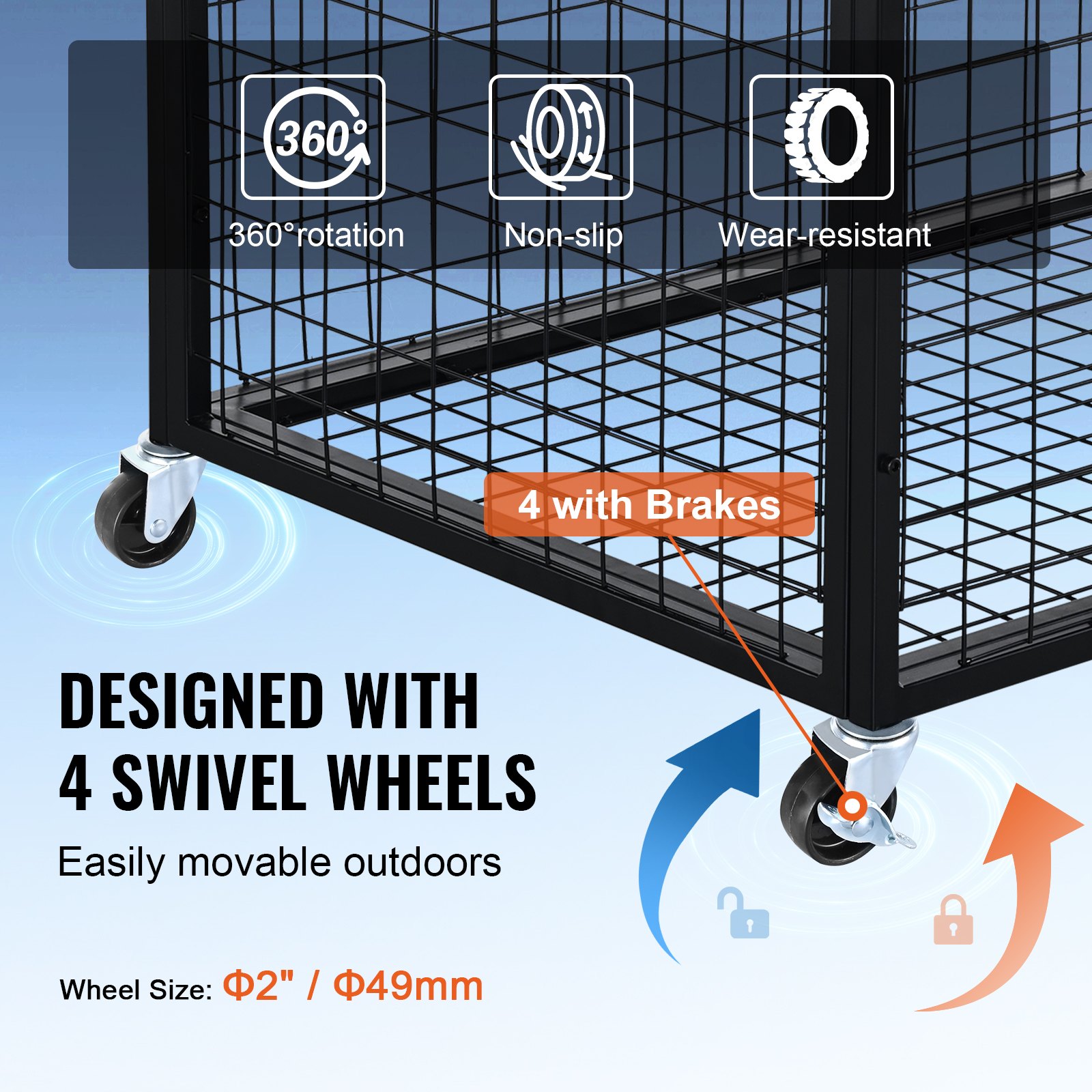 VEVOR Rolling Sports Ball Storage Cart, Κλουβί μπάσκετ που κλειδώνει με διπλά καπάκια, Organizer θήκη αθλητικού εξοπλισμού για εσωτερικούς χώρους, χαλύβδινη σχάρα αποθήκευσης για γκαράζ, παιδότοπο, γυμναστήριο και σχολεία VEVOR Rolling Sports Ball Storage Cart, Κλουβί μπάσκετ που κλειδώνει με διπλά καπάκια, Organizer θήκη αθλητικού εξοπλισμού για εσωτερικούς χώρους, χαλύβδινη σχάρα αποθήκευσης για γκαράζ, παιδότοπο, γυμναστήριο και σχολεία