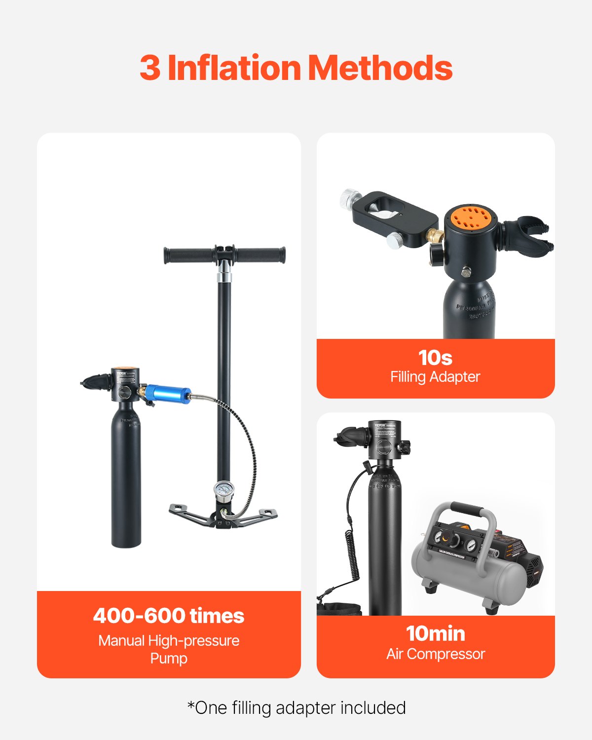 VEVOR 0,5L Scuba Tank 32,81 ft Depth Diving Φορητή δεξαμενή κατάδυσης με αντλία VEVOR 0,5L Scuba Tank 32,81 ft Depth Diving Φορητή δεξαμενή κατάδυσης με αντλία