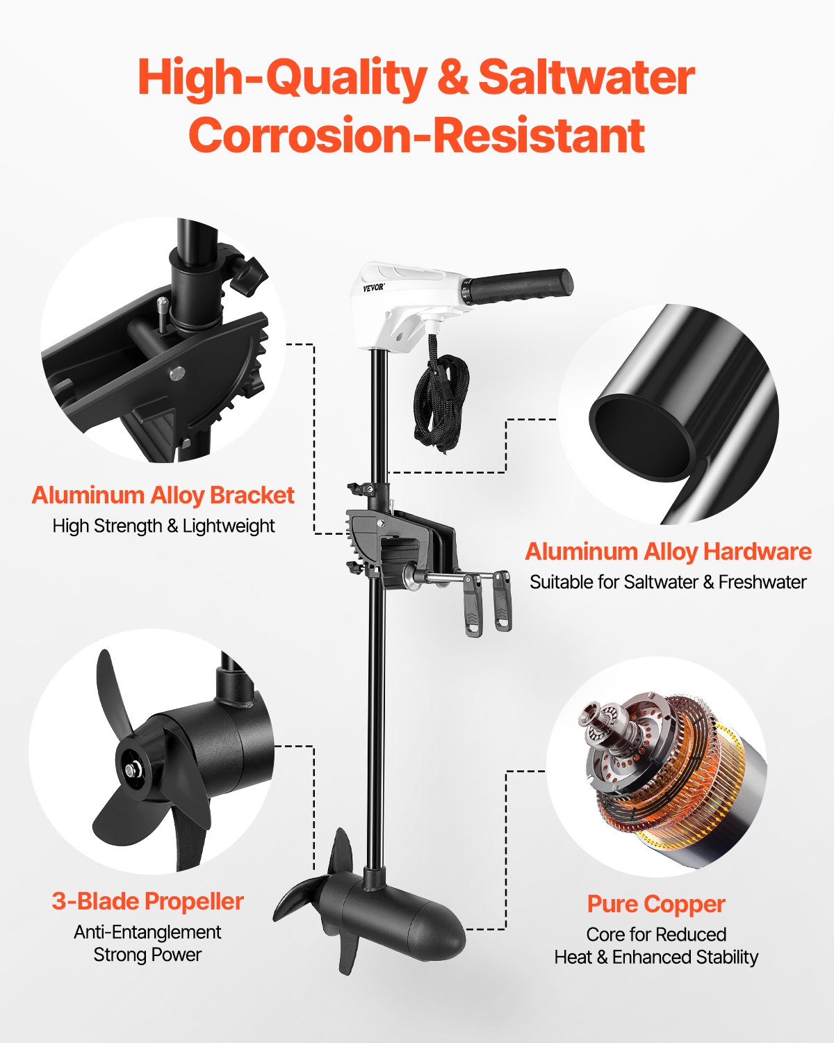 VEVOR 55lb 12V Ηλεκτρικός κινητήρας συρτής συρτής αλμυρού νερού Κινητήρας σκάφους VEVOR 55lb 12V Ηλεκτρικός κινητήρας συρτής συρτής αλμυρού νερού Κινητήρας σκάφους