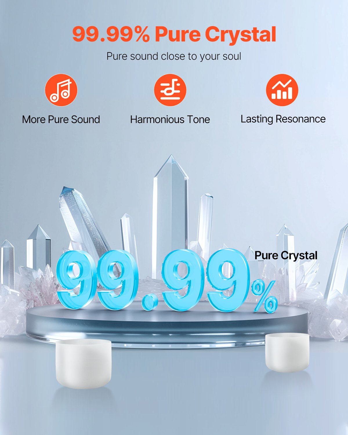 VEVOR Crystal Singing Bowl 8" F Note Heart Chakra Singing Bowl με τσάντα μεταφοράς VEVOR Crystal Singing Bowl 8" F Note Heart Chakra Singing Bowl με τσάντα μεταφοράς