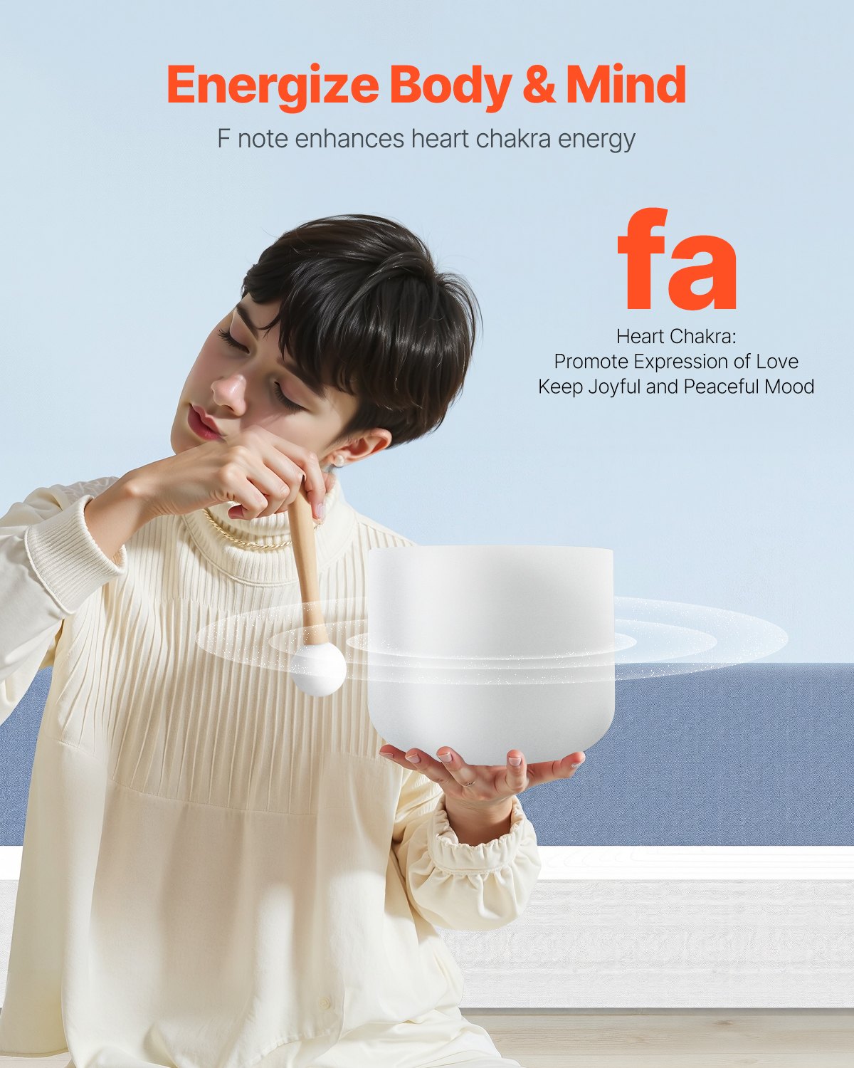 VEVOR Crystal Singing Bowl 8" F Note Heart Chakra Singing Bowl με τσάντα μεταφοράς VEVOR Crystal Singing Bowl 8" F Note Heart Chakra Singing Bowl με τσάντα μεταφοράς