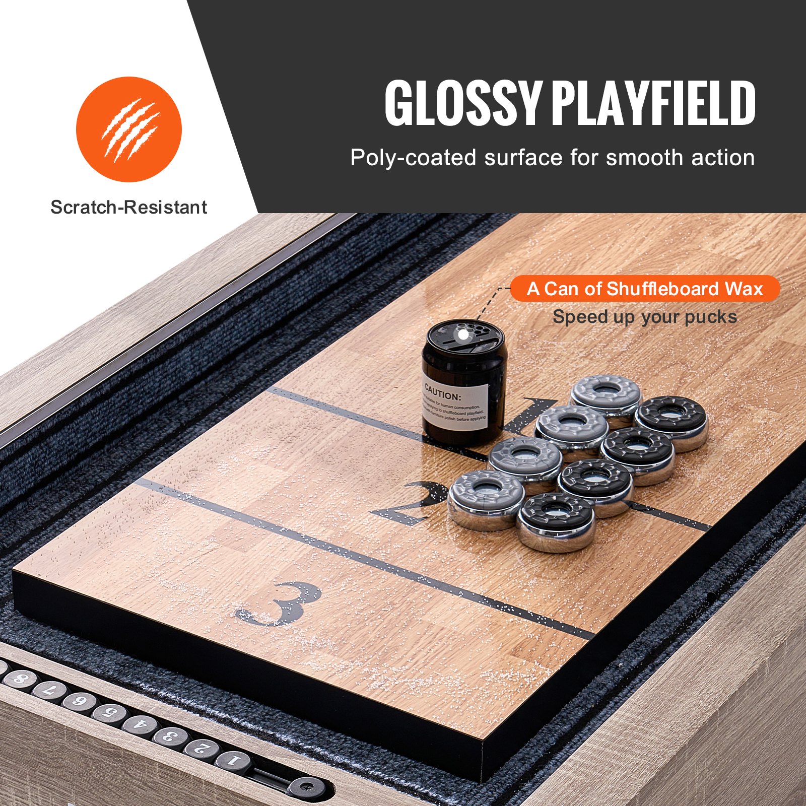 VEVOR 9 ft LED Shuffleboard Τραπέζι 2 σε 1 Σετ παιχνιδιών Shuffleboard και Bowling Combo VEVOR 9 ft LED Shuffleboard Τραπέζι 2 σε 1 Σετ παιχνιδιών Shuffleboard και Bowling Combo