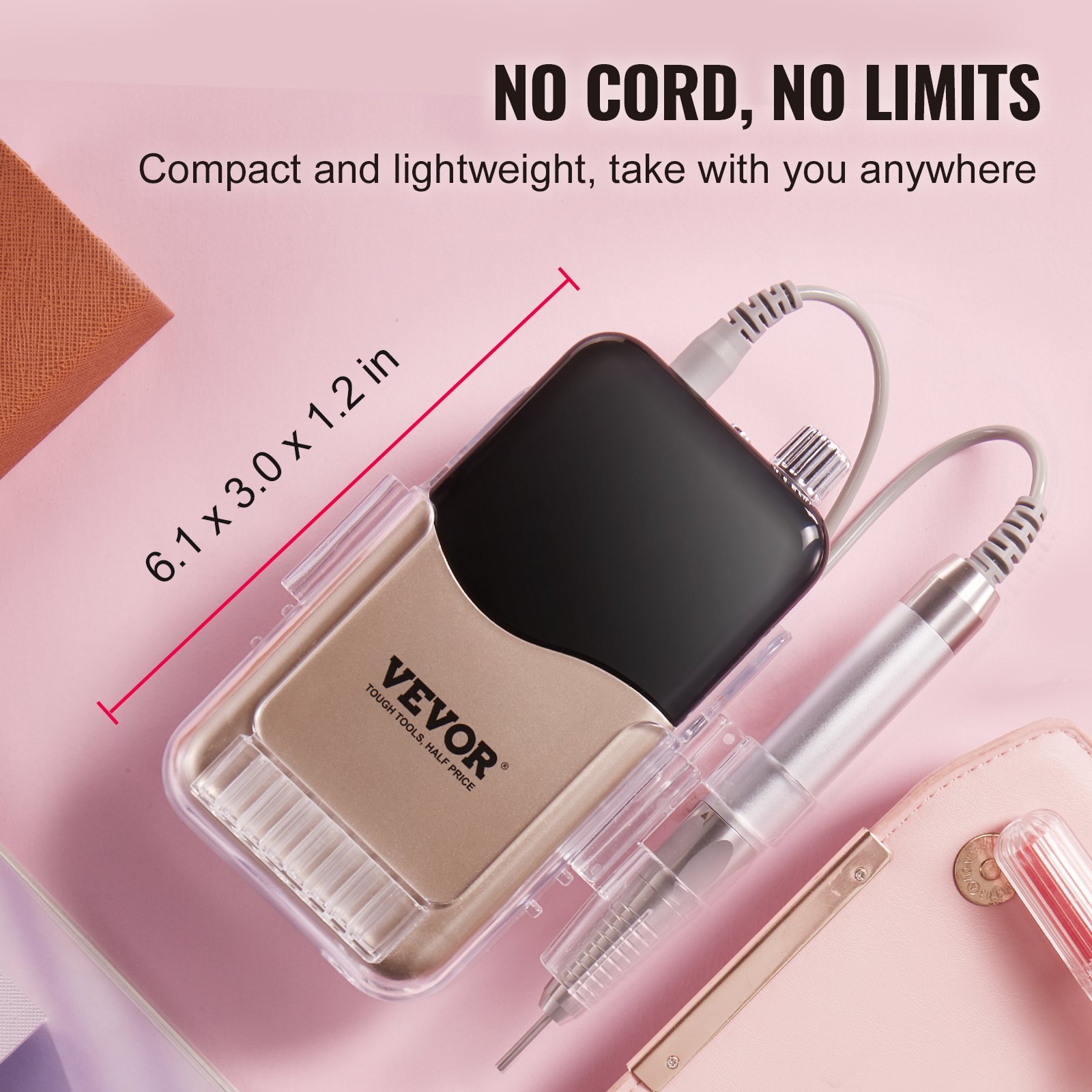 Ηλεκτρικό ασύρματο τρυπάνι νυχιών VEVOR με μοτέρ χωρίς ψήκτρες 35000 RRM & βάση φόρτισης Ηλεκτρικό ασύρματο τρυπάνι νυχιών VEVOR με μοτέρ χωρίς ψήκτρες 35000 RRM & βάση φόρτισης