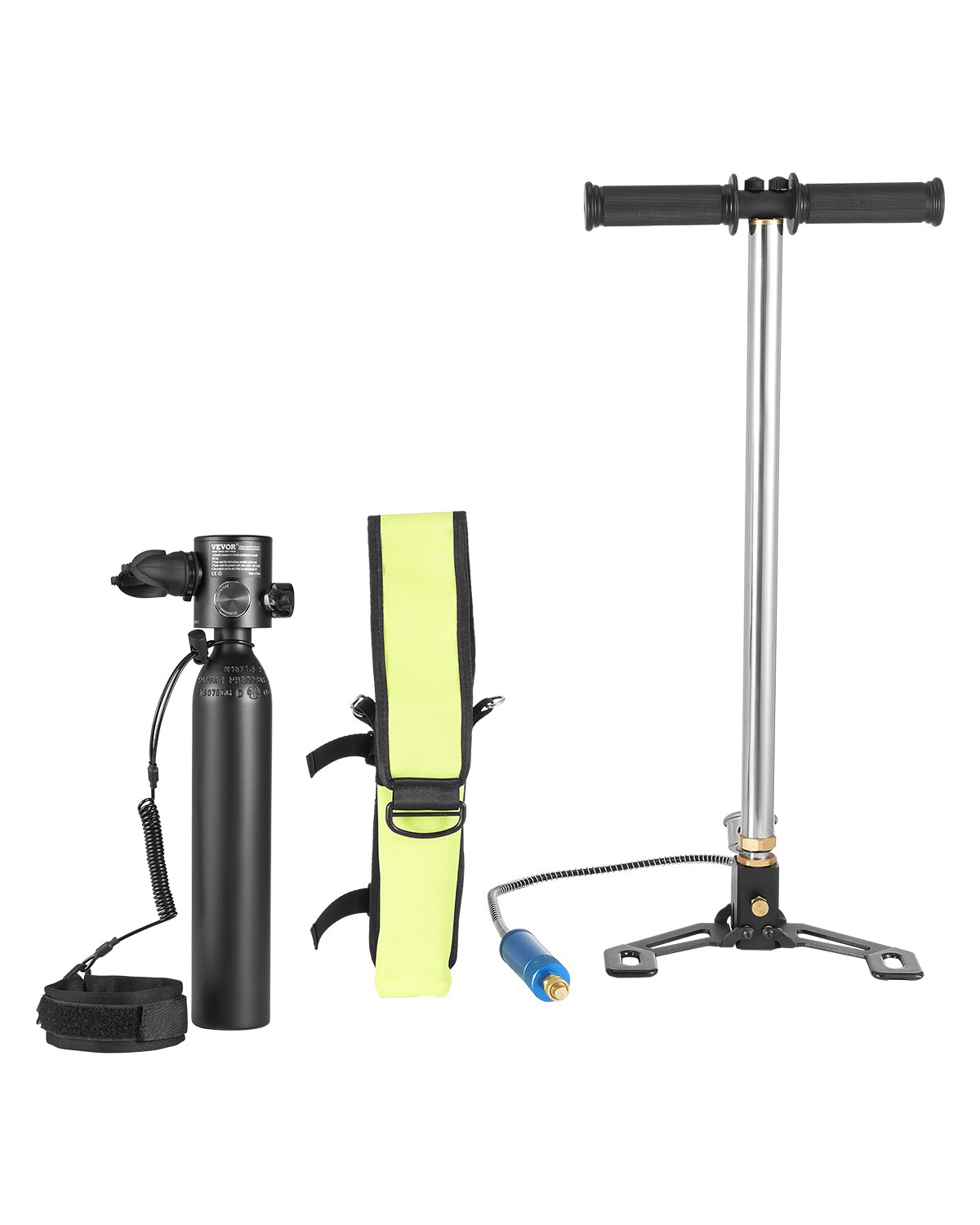 VEVOR 0.5L Scuba Tank 98.43ft Depth Diving Refillable Snorkel Air Tank with Pump VEVOR 0.5L Scuba Tank 98.43ft Depth Diving Refillable Snorkel Air Tank with Pump