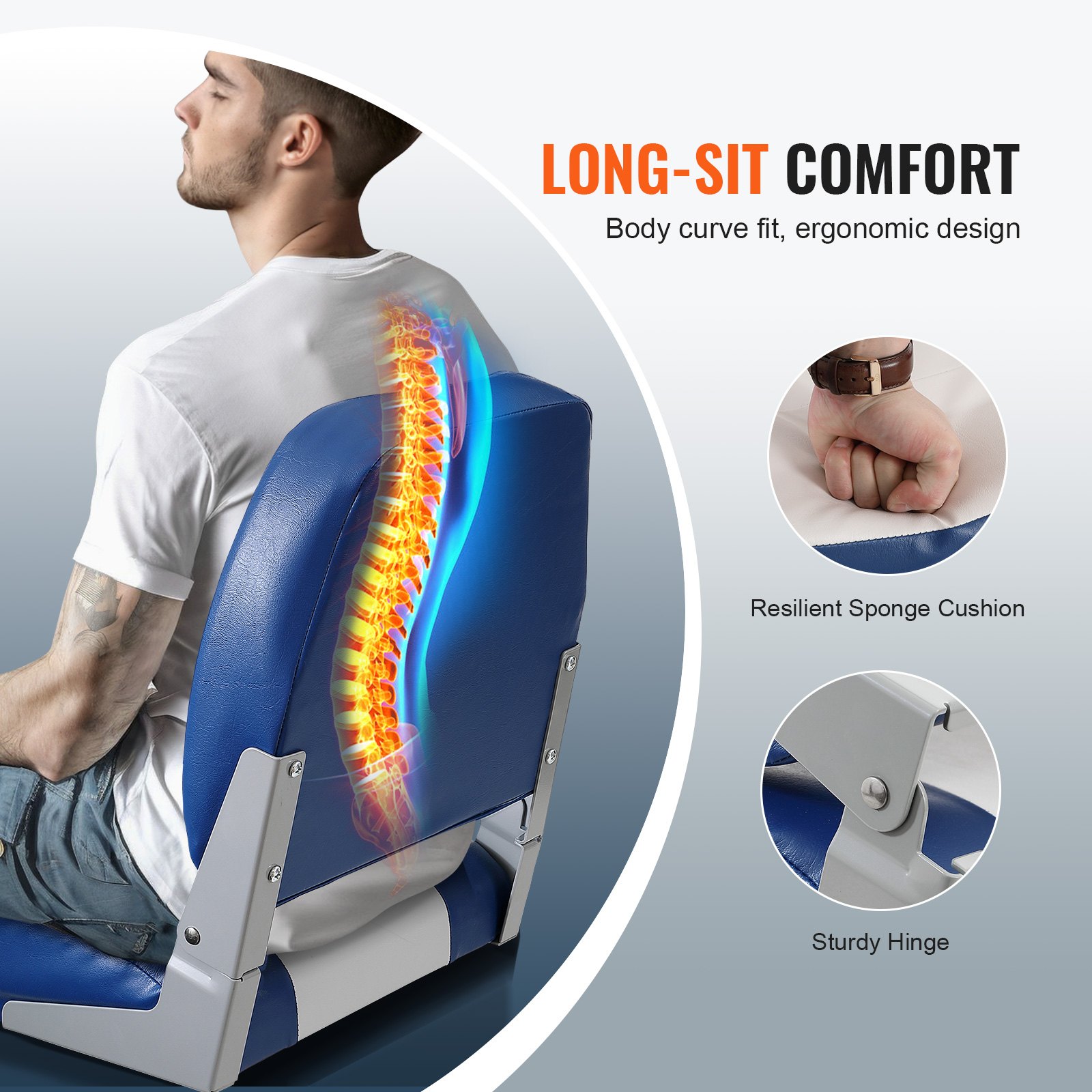 Κάθισμα σκάφους VEVOR, Κάθισμα σκάφους 18,9" Χαμηλή πλάτη, Πτυσσόμενη καρέκλα σκάφους με παχύρρευστο σφουγγάρι και μεντεσέ, αναδιπλούμενη καρέκλα καπετάνιου σκάφους για ψαρόβαρκα, σκάφος περιήγησης στα αξιοθέατα, ταχύπλοο σκάφος, κανό, 1 τεμάχιο Κάθισμα σκάφους VEVOR, Κάθισμα σκάφους 18,9" Χαμηλή πλάτη, Πτυσσόμενη καρέκλα σκάφους με παχύρρευστο σφουγγάρι και μεντεσέ, αναδιπλούμενη καρέκλα καπετάνιου σκάφους για ψαρόβαρκα, σκάφος περιήγησης στα αξιοθέατα, ταχύπλοο σκάφος, κανό, 1 τεμάχιο