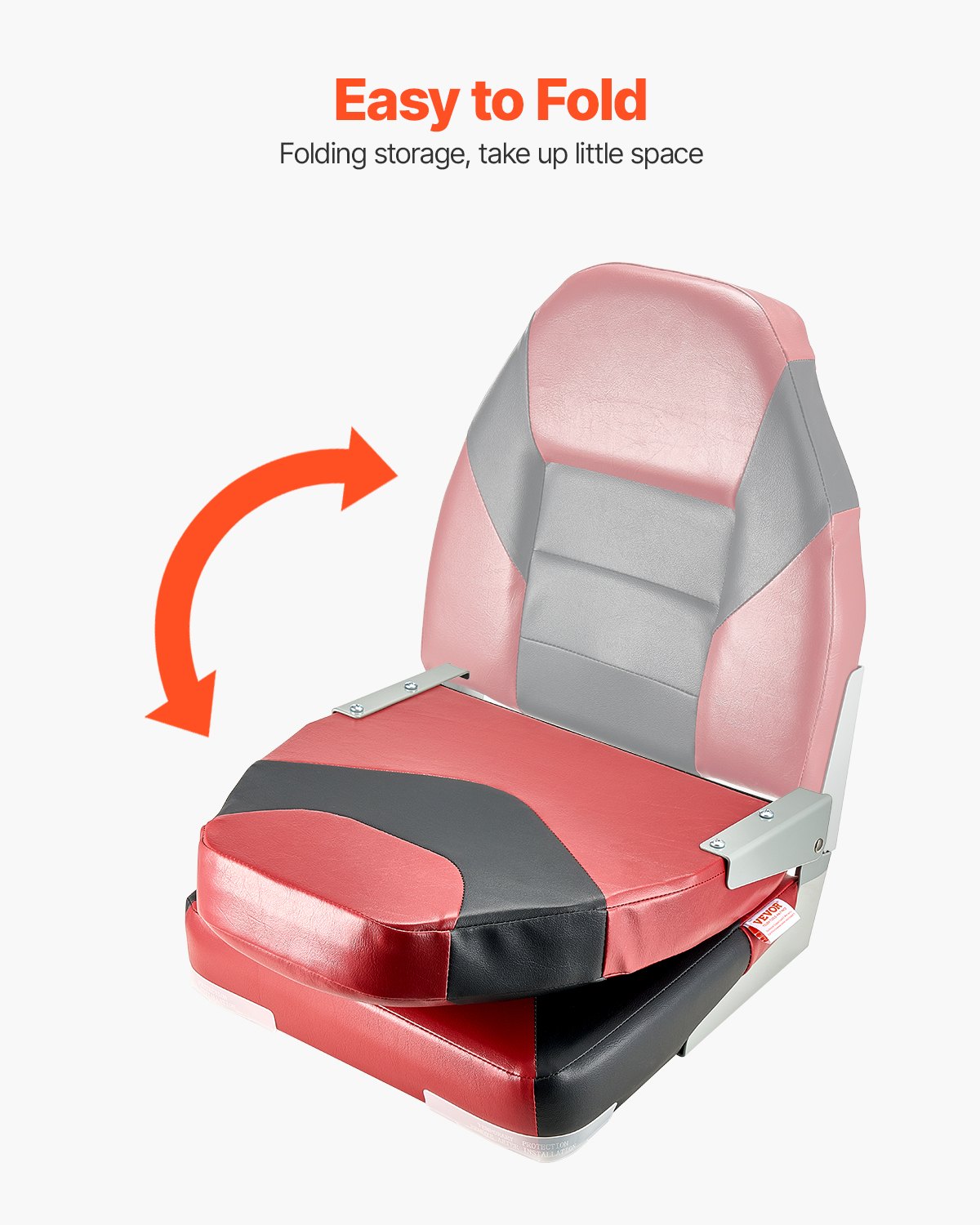 VEVOR Boat Seat High Backrest Πτυσσόμενο Μαξιλάρι Σφουγγάρι Καθίσματος Σκάφους Μαύρο & Κόκκινο VEVOR Boat Seat High Backrest Πτυσσόμενο Μαξιλάρι Σφουγγάρι Καθίσματος Σκάφους Μαύρο & Κόκκινο