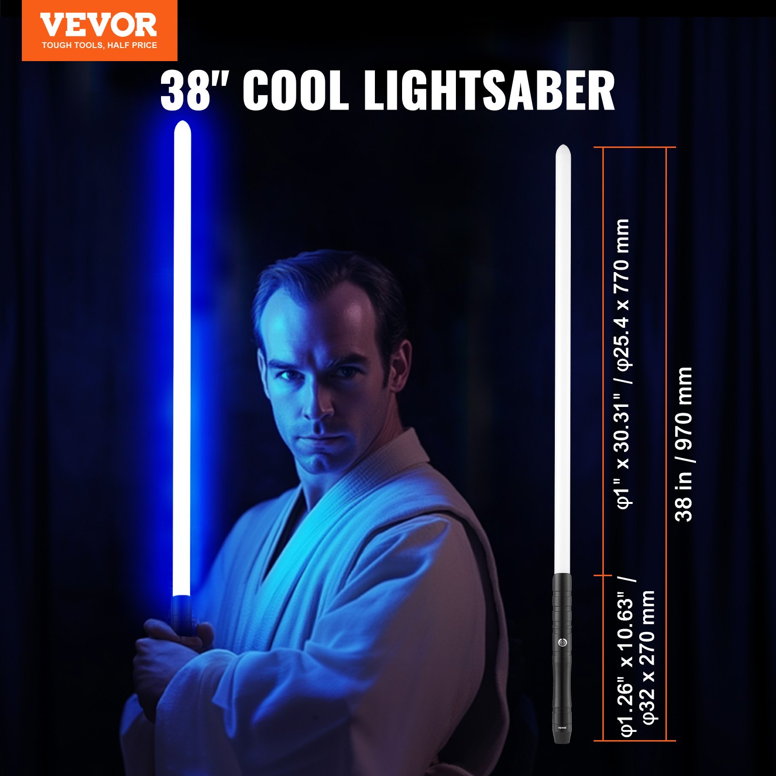 VEVOR Lightsaber 12 RGB Χρώματα 38" Σίγαση ήχου Επαναφορτιζόμενη Dueling Light Saber VEVOR Lightsaber 12 RGB Χρώματα 38" Σίγαση ήχου Επαναφορτιζόμενη Dueling Light Saber