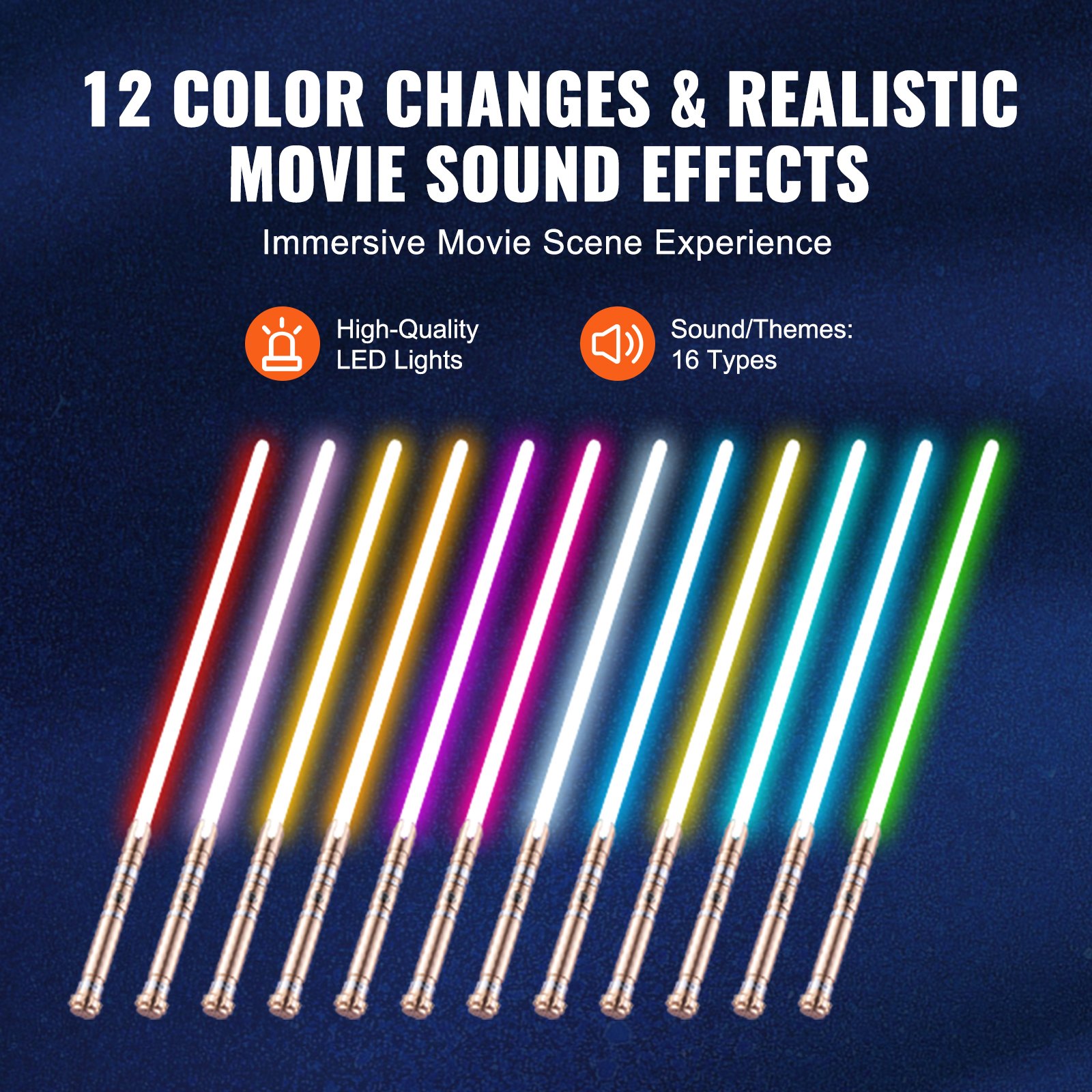 VEVOR Lightsaber 12 RGB Colors 41" Mute Sound Rechargeable Dueling Light Saber VEVOR Lightsaber 12 RGB Colors 41" Mute Sound Rechargeable Dueling Light Saber