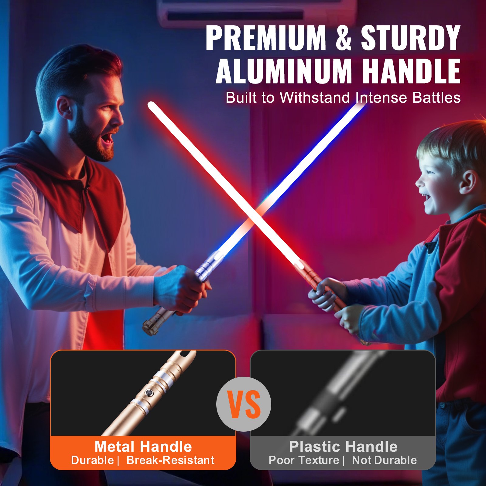 VEVOR Lightsaber 12 RGB Colors 41" Mute Sound Rechargeable Dueling Light Saber VEVOR Lightsaber 12 RGB Colors 41" Mute Sound Rechargeable Dueling Light Saber