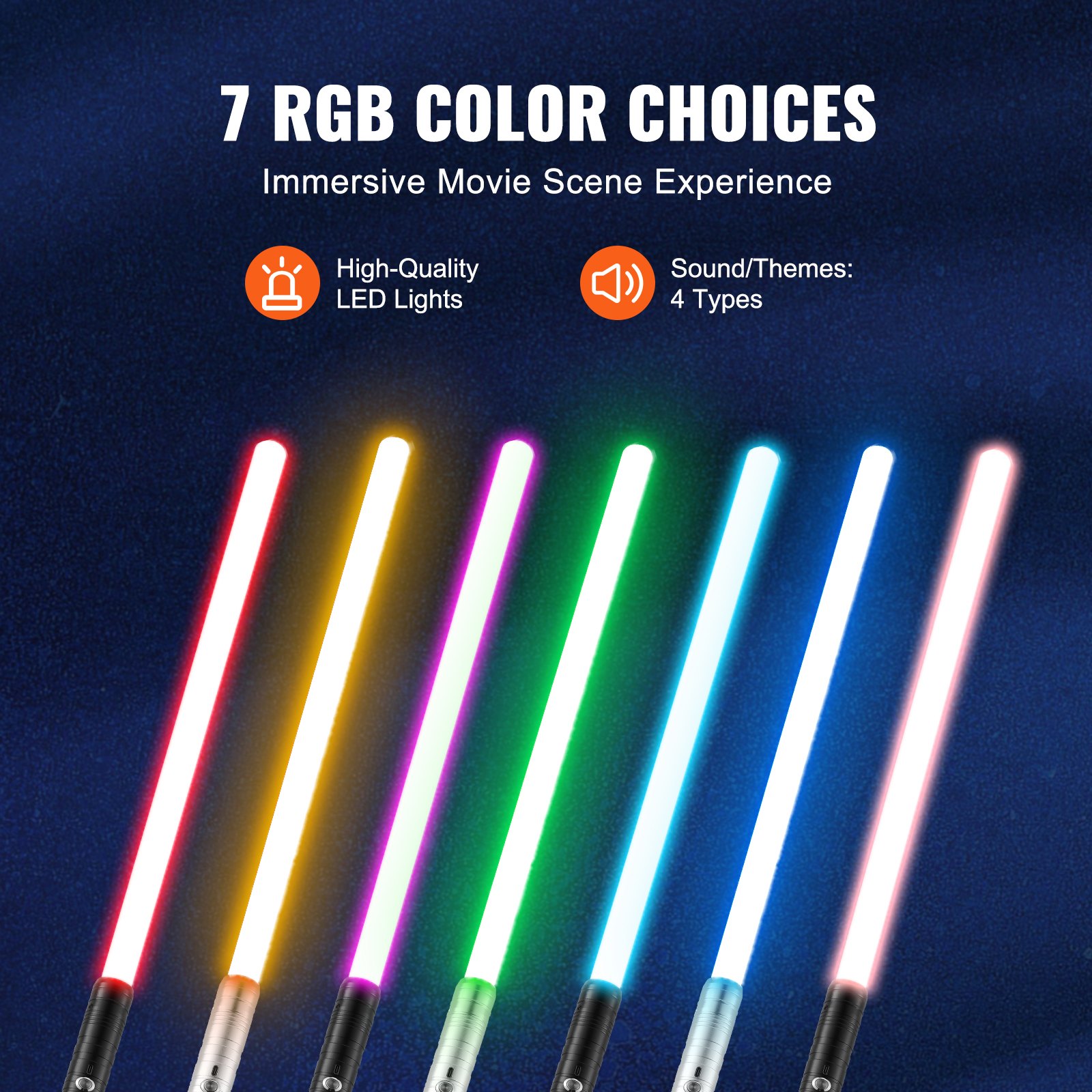 VEVOR Lightsaber 2 Pack 7 RGB Colors Rechargeable Dueling Light Saber VEVOR Lightsaber 2 Pack 7 RGB Colors Rechargeable Dueling Light Saber