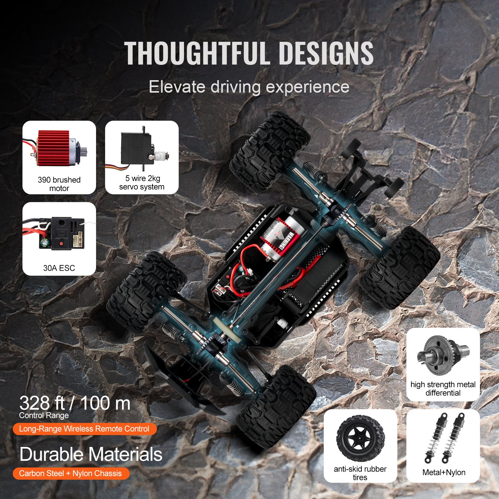 VEVOR Remote Control Car 1:14 Scale Kids RC Car All Terrain 4WD Off-Road VEVOR Remote Control Car 1:14 Scale Kids RC Car All Terrain 4WD Off-Road