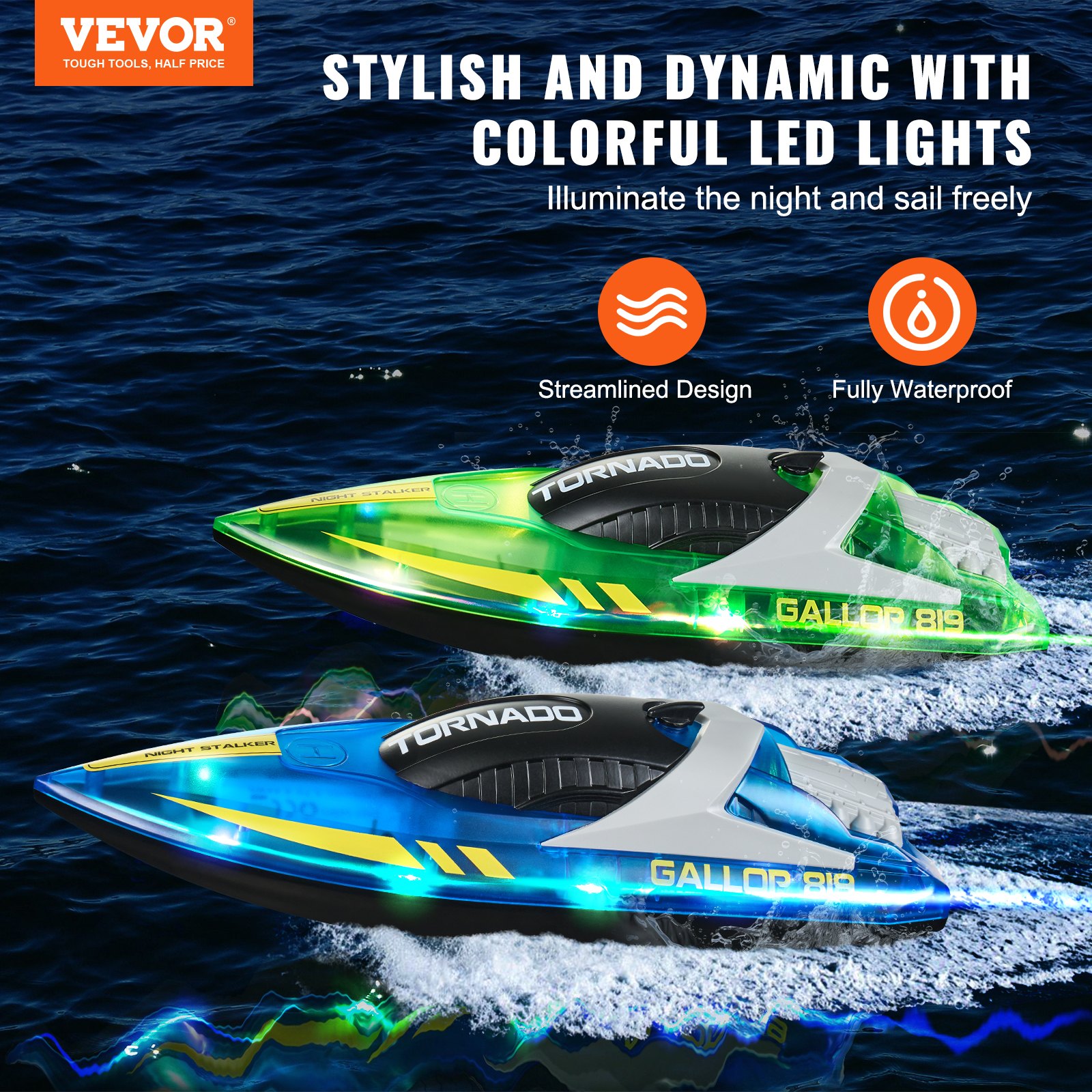 VEVOR 2 PCS RC Boat 2,4 GHz Remote Control Racing Boat 12 km/h Παιδιά Ενήλικες Δώρο VEVOR 2 PCS RC Boat 2,4 GHz Remote Control Racing Boat 12 km/h Παιδιά Ενήλικες Δώρο
