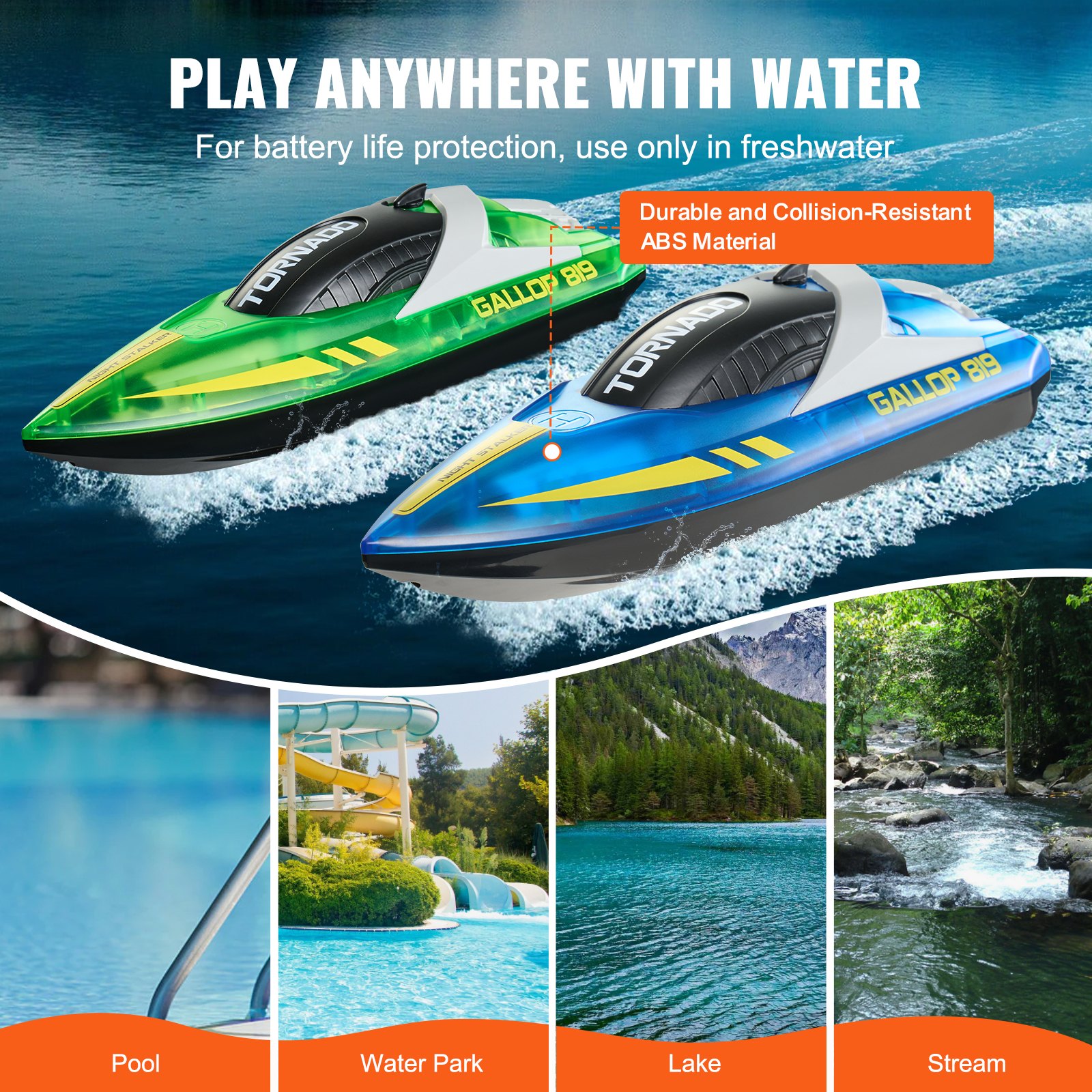 VEVOR 2 PCS RC Boat 2,4 GHz Remote Control Racing Boat 12 km/h Παιδιά Ενήλικες Δώρο VEVOR 2 PCS RC Boat 2,4 GHz Remote Control Racing Boat 12 km/h Παιδιά Ενήλικες Δώρο