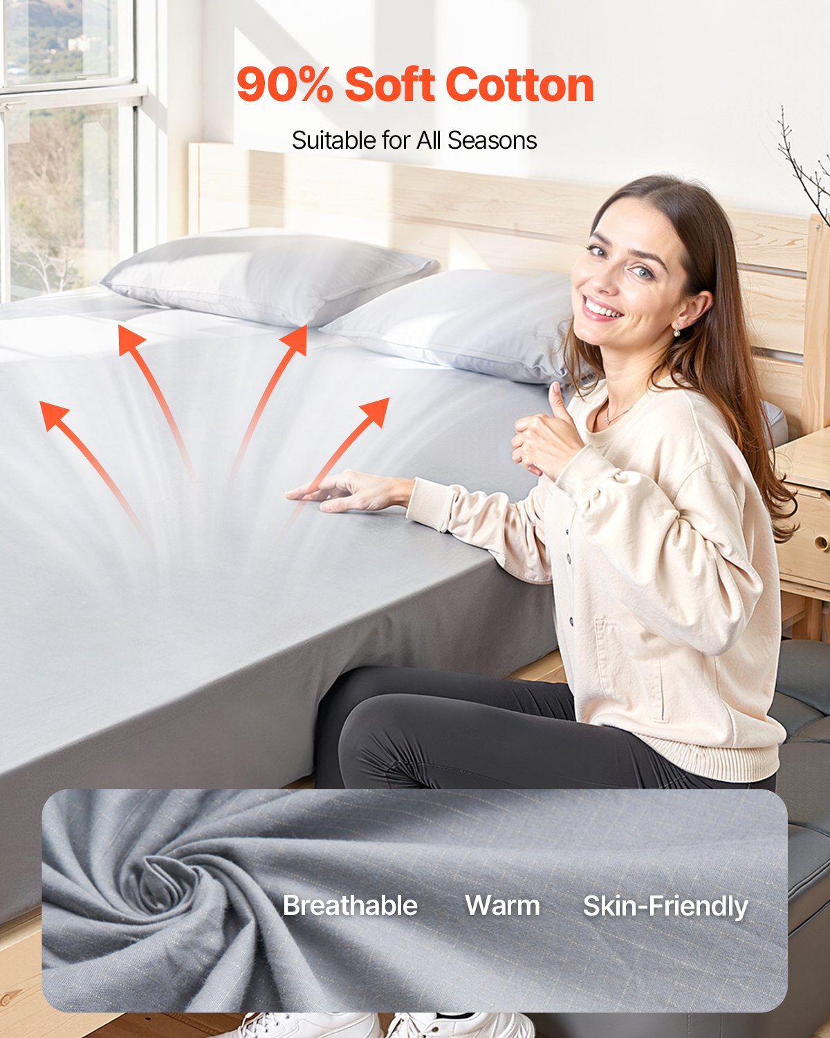 Φύλλα γείωσης VEVOR King Size 90% βαμβάκι + 10% ασημί Φύλλα γείωσης Φύλλα γείωσης VEVOR King Size 90% βαμβάκι + 10% ασημί Φύλλα γείωσης