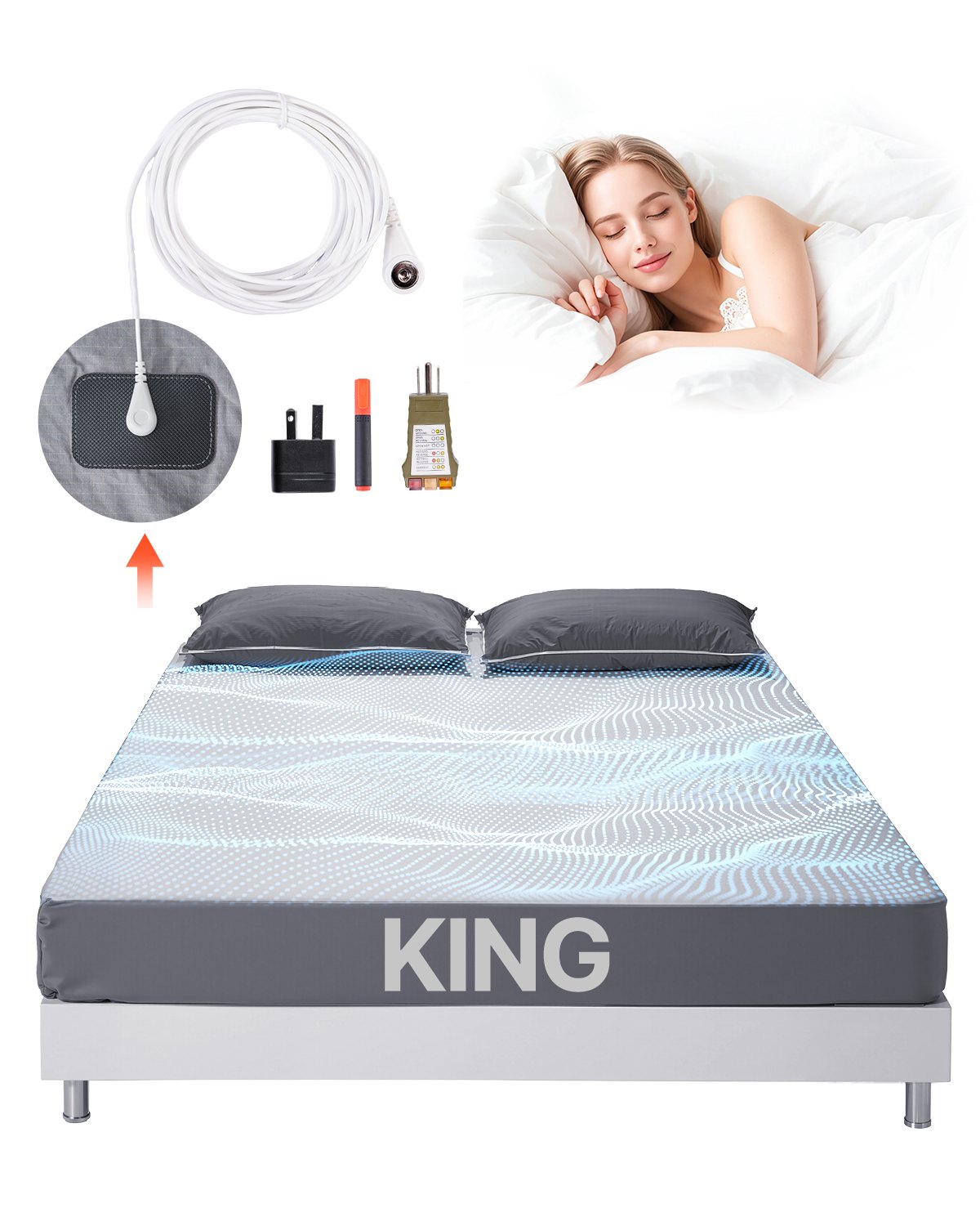 Φύλλα γείωσης VEVOR King Size 90% βαμβάκι + 10% ασημί Φύλλα γείωσης Φύλλα γείωσης VEVOR King Size 90% βαμβάκι + 10% ασημί Φύλλα γείωσης