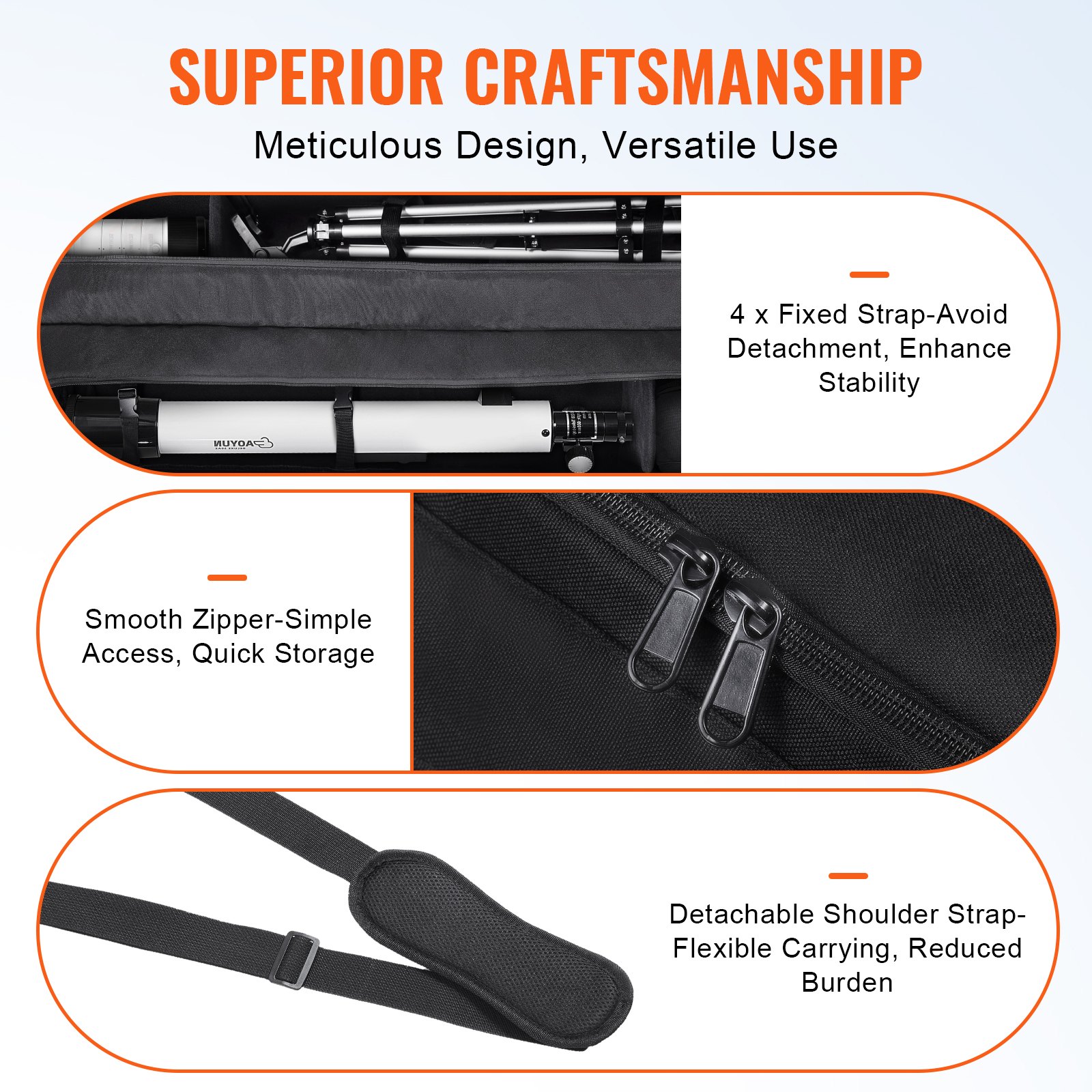Θήκη τηλεσκοπίου VEVOR 1040 mm Τσάντα αποθήκευσης τηλεσκοπίου πολλαπλών χρήσεων με απορροφητικό κραδασμό Θήκη τηλεσκοπίου VEVOR 1040 mm Τσάντα αποθήκευσης τηλεσκοπίου πολλαπλών χρήσεων με απορροφητικό κραδασμό