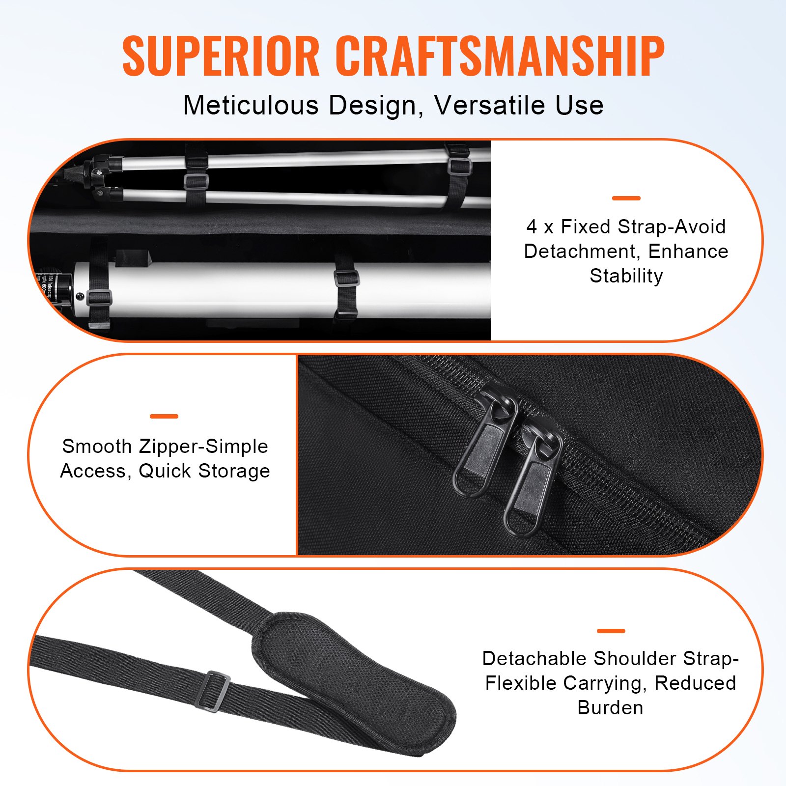 Θήκη VEVOR Τηλεσκοπίου 1035 mm Τσάντα αποθήκευσης τηλεσκοπίου πολλαπλών χρήσεων απορρόφησης κραδασμών Θήκη VEVOR Τηλεσκοπίου 1035 mm Τσάντα αποθήκευσης τηλεσκοπίου πολλαπλών χρήσεων απορρόφησης κραδασμών