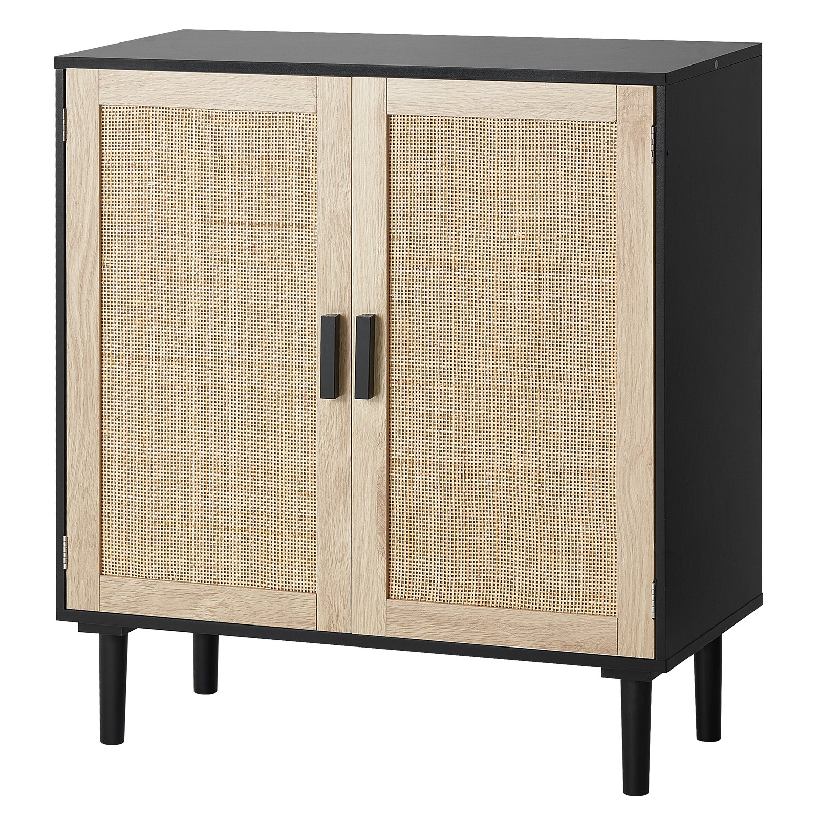 Ντουλάπα VEVOR Rattan Storage με 2 μαγνητικές πόρτες και ρυθμιζόμενα ράφια μαύρο Ντουλάπα VEVOR Rattan Storage με 2 μαγνητικές πόρτες και ρυθμιζόμενα ράφια μαύρο