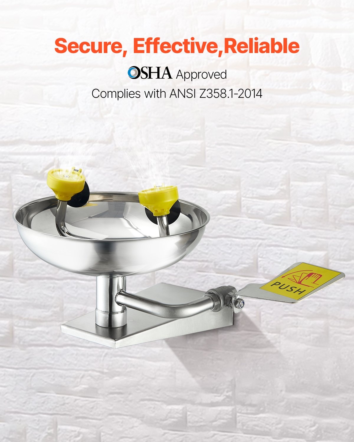 VEVOR Eyewash έκτακτης ανάγκης για πλύσιμο ματιών, επιτοίχιος σταθμός πλύσης ματιών από ανοξείδωτο ατσάλι VEVOR Eyewash έκτακτης ανάγκης για πλύσιμο ματιών, επιτοίχιος σταθμός πλύσης ματιών από ανοξείδωτο ατσάλι