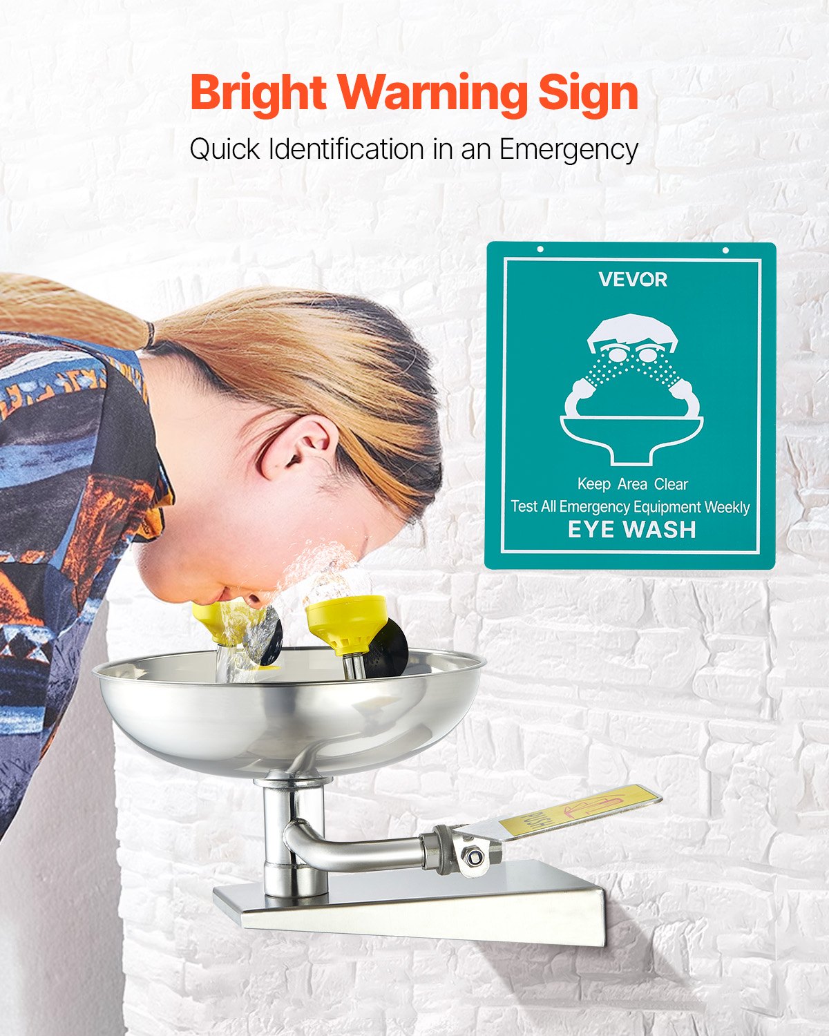 VEVOR Eyewash έκτακτης ανάγκης για πλύσιμο ματιών, επιτοίχιος σταθμός πλύσης ματιών από ανοξείδωτο ατσάλι VEVOR Eyewash έκτακτης ανάγκης για πλύσιμο ματιών, επιτοίχιος σταθμός πλύσης ματιών από ανοξείδωτο ατσάλι