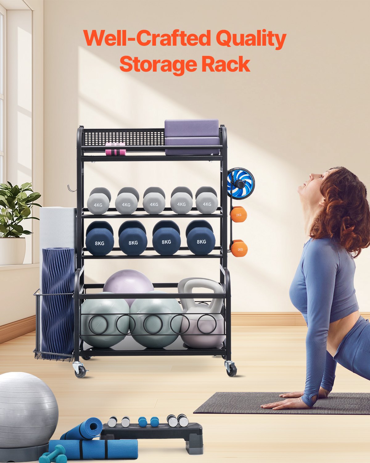 VEVOR Home Gym Workout Equipment Organizer Ματ γιόγκα Storage Weight Rack Dumbbell VEVOR Home Gym Workout Equipment Organizer Ματ γιόγκα Storage Weight Rack Dumbbell