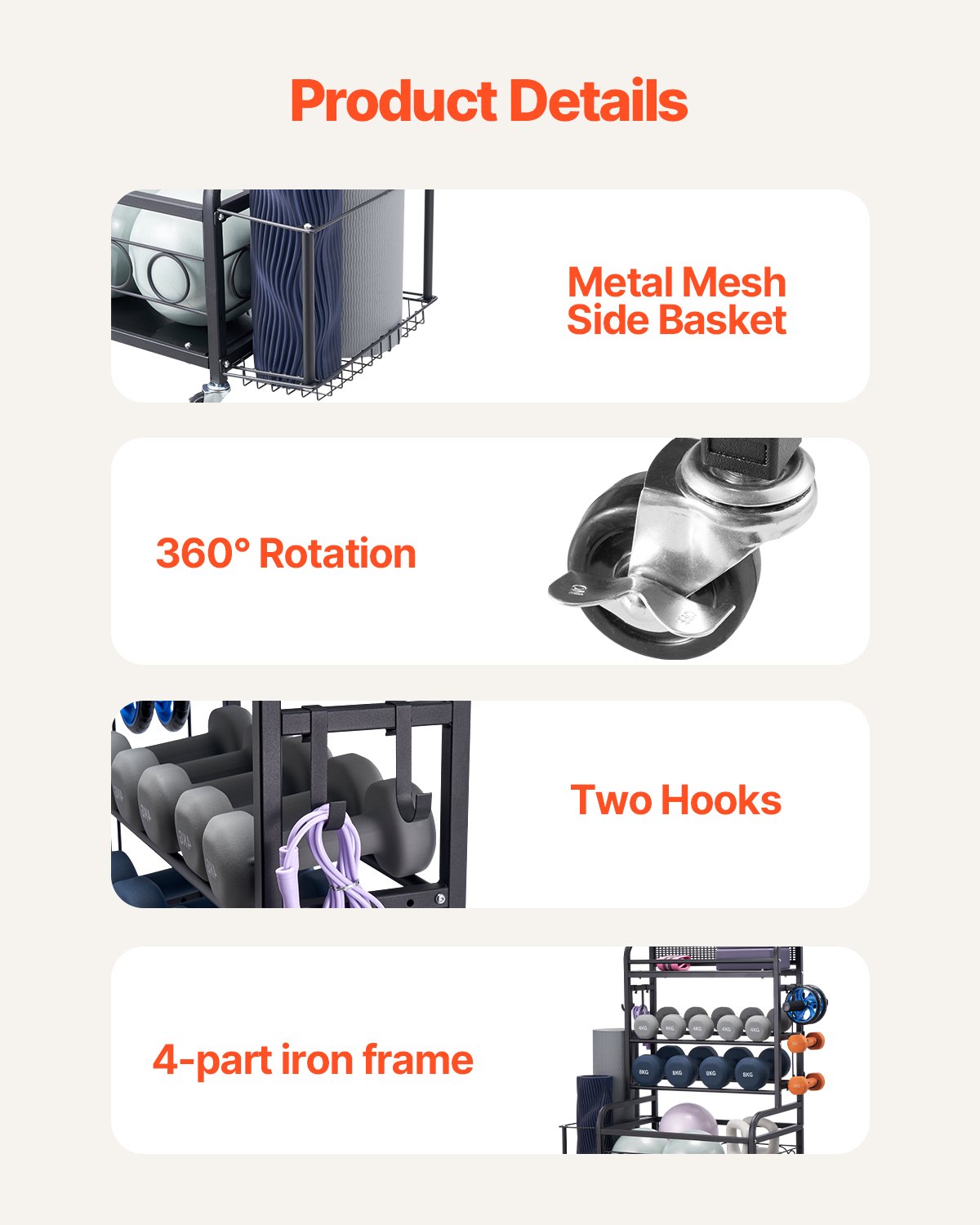 VEVOR Home Gym Workout Equipment Organizer Ματ γιόγκα Storage Weight Rack Dumbbell VEVOR Home Gym Workout Equipment Organizer Ματ γιόγκα Storage Weight Rack Dumbbell