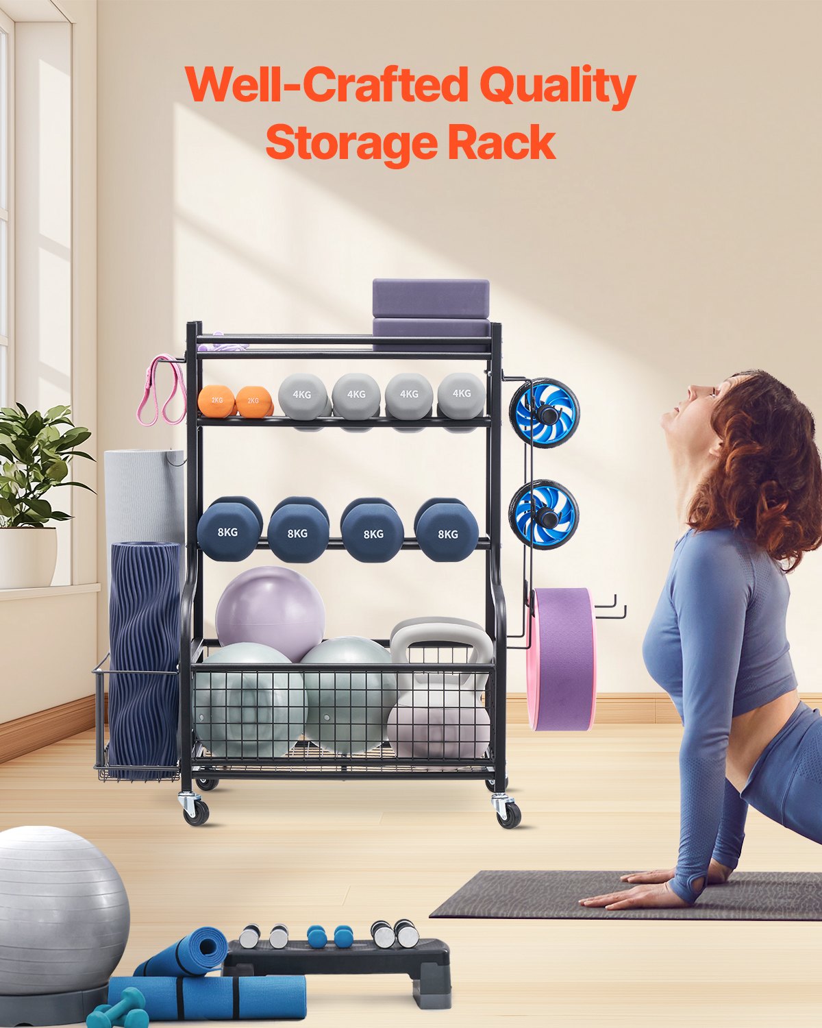 VEVOR Home Gym Workout Equipment Organizer Ματ γιόγκα Storage Weight Rack Dumbbell VEVOR Home Gym Workout Equipment Organizer Ματ γιόγκα Storage Weight Rack Dumbbell