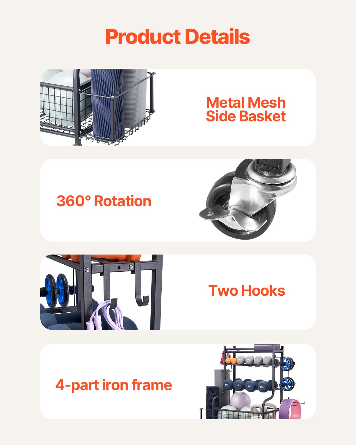 VEVOR Home Gym Workout Equipment Organizer Ματ γιόγκα Storage Weight Rack Dumbbell VEVOR Home Gym Workout Equipment Organizer Ματ γιόγκα Storage Weight Rack Dumbbell