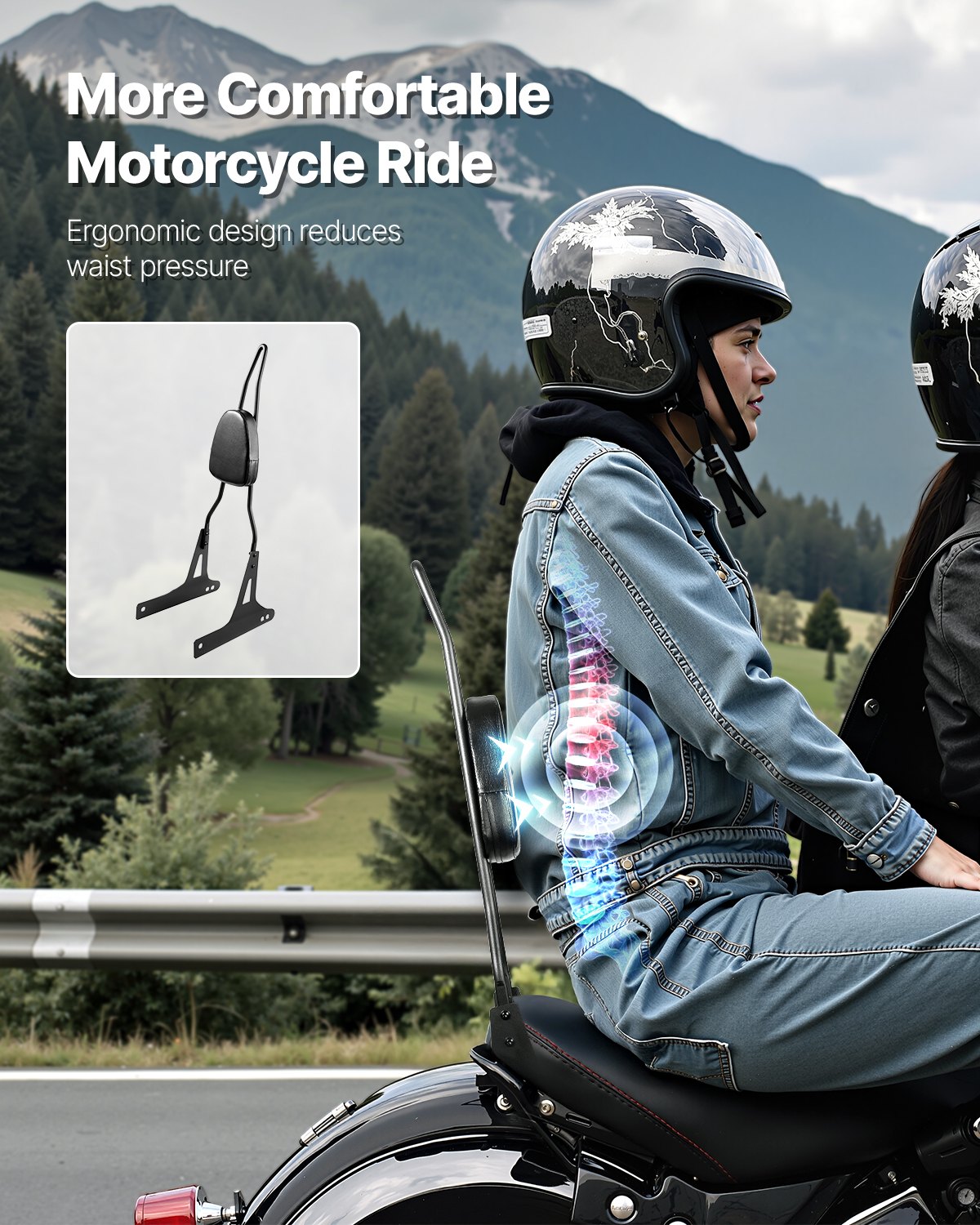 VEVOR Πλάτη Μοτοσικλέτας Sissy Bar για Harley-Davidson Dana VEVOR Πλάτη Μοτοσικλέτας Sissy Bar για Harley-Davidson Dana