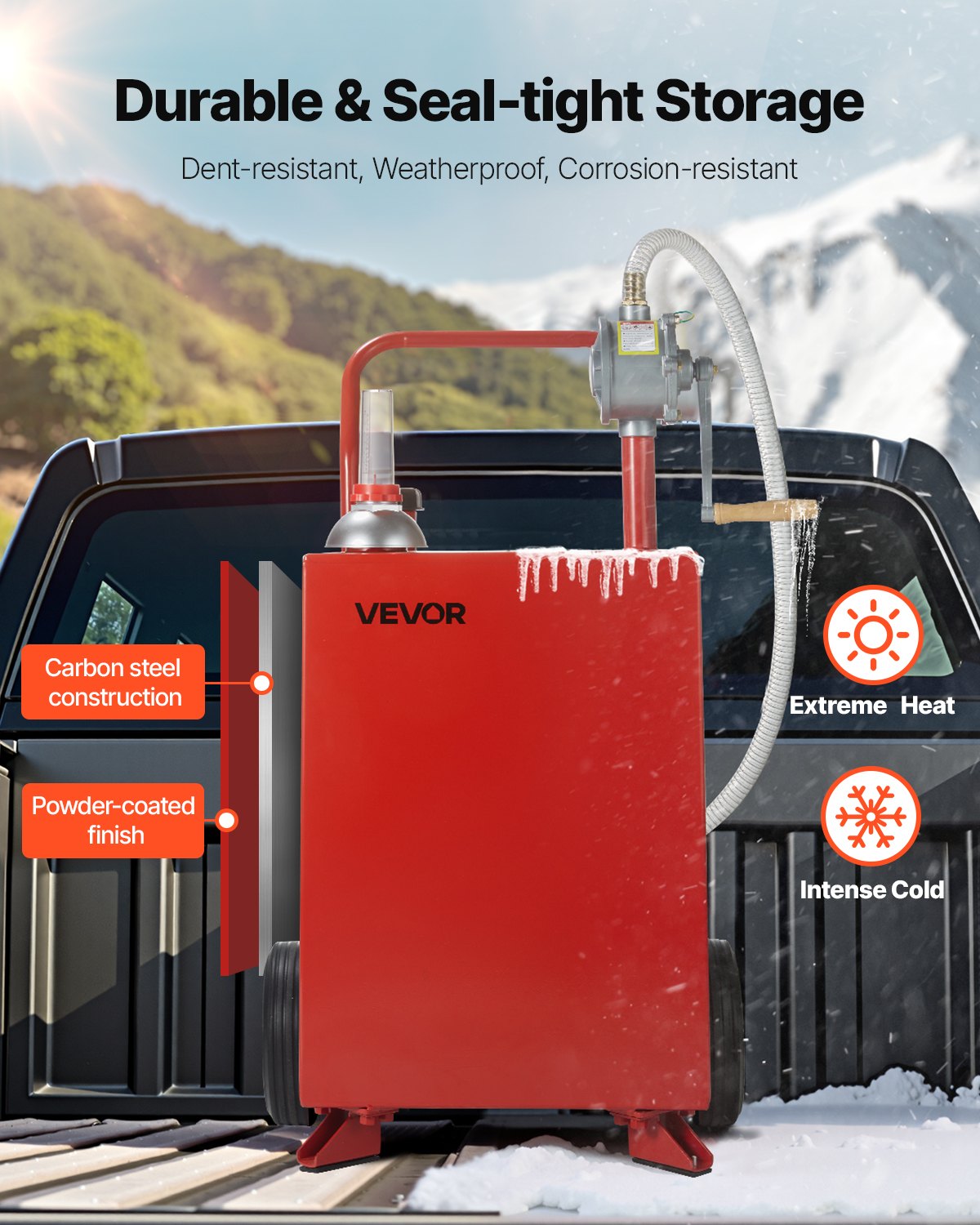 Δεξαμενή καυσίμου VEVOR 20 γαλονιών για βενζίνη και ντίζελ με χειροκίνητη αντλία, κόκκινο Δεξαμενή καυσίμου VEVOR 20 γαλονιών για βενζίνη και ντίζελ με χειροκίνητη αντλία, κόκκινο