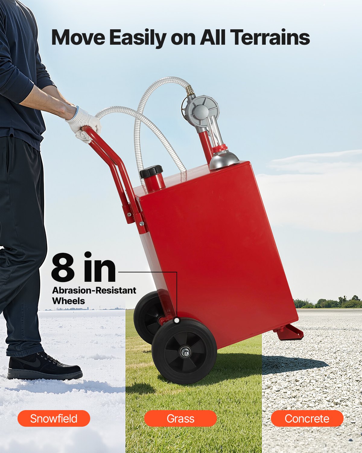 Δεξαμενή καυσίμου VEVOR 20 γαλονιών για βενζίνη και ντίζελ με χειροκίνητη αντλία, κόκκινο Δεξαμενή καυσίμου VEVOR 20 γαλονιών για βενζίνη και ντίζελ με χειροκίνητη αντλία, κόκκινο