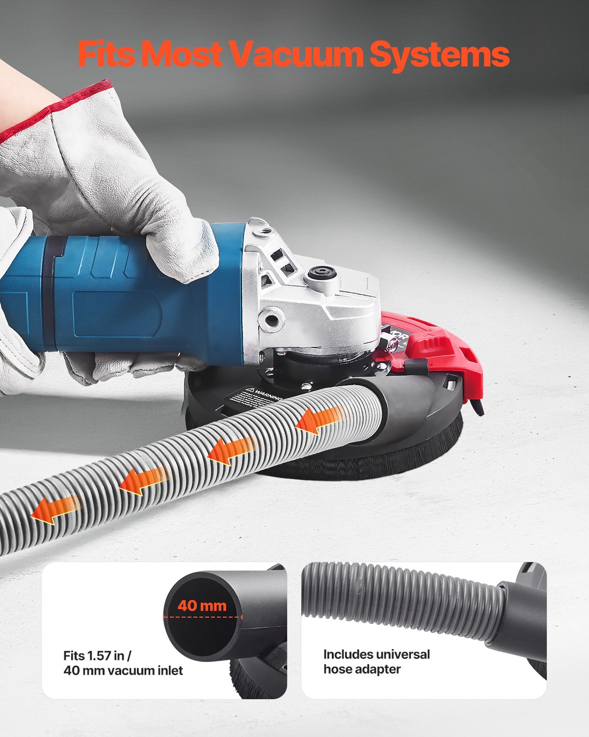 Κάλυμμα σκόνης γωνιακού τροχού VEVOR 4-5 ιντσών με 6 ροδέλες σύσφιξης για σύνδεση με ηλεκτρική σκούπα Κάλυμμα σκόνης γωνιακού τροχού VEVOR 4-5 ιντσών με 6 ροδέλες σύσφιξης για σύνδεση με ηλεκτρική σκούπα